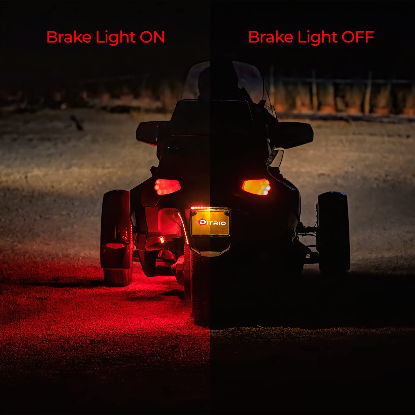 DITRIO 18-Piece Motorcycle LED Lights Kit 12V - Turn Signal & Blinking Brake Light for Harley, Golf Carts, ATVs, UTVs - M18R | Upgrade Your Ride for Night Safety & Custom Styling