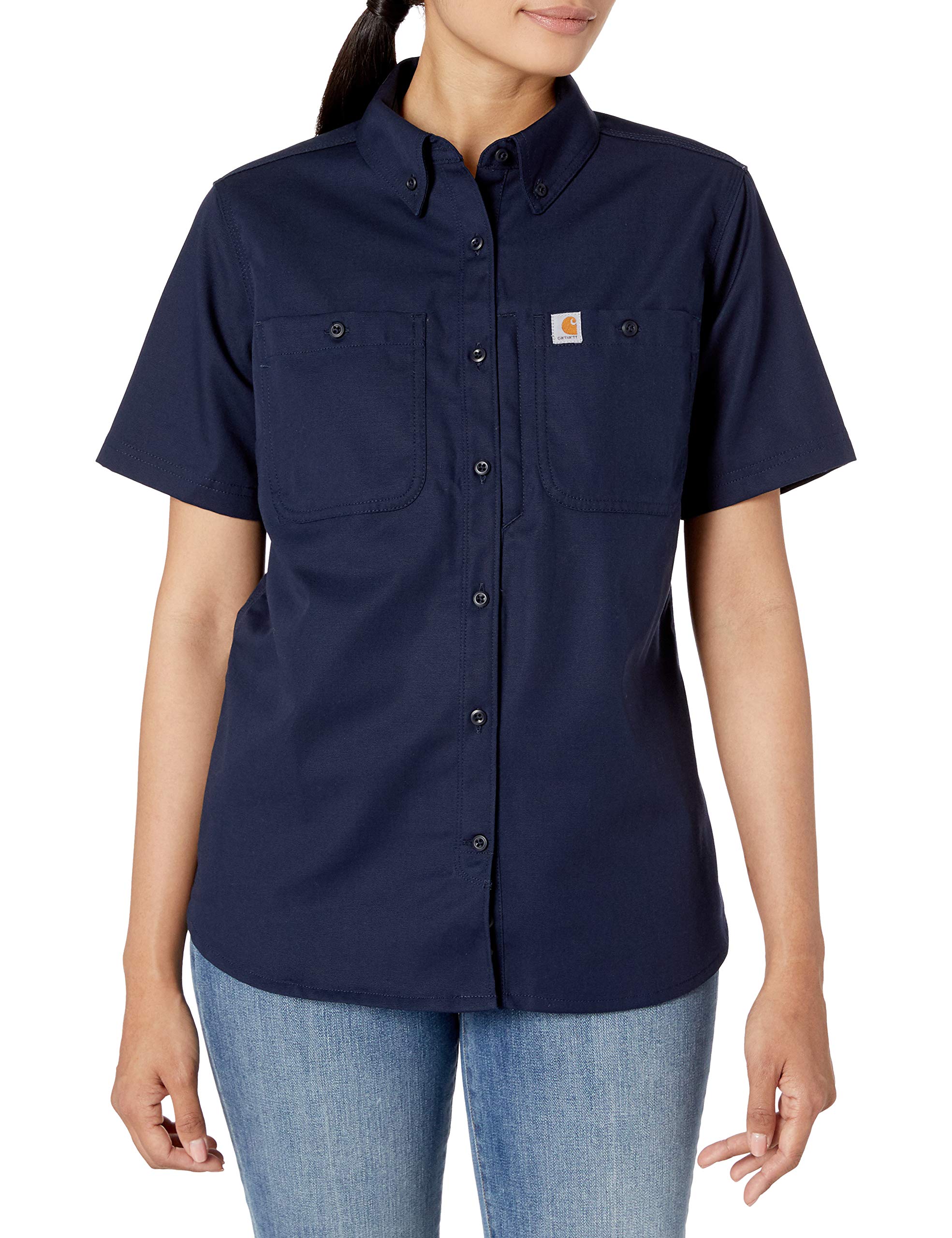 Carhartt Women's Rugged Professional Short Sleeve Work Shirt - Durable Cotton for Construction, Landscaping & Outdoor Jobs | Comfortable Workwear for Tough Women