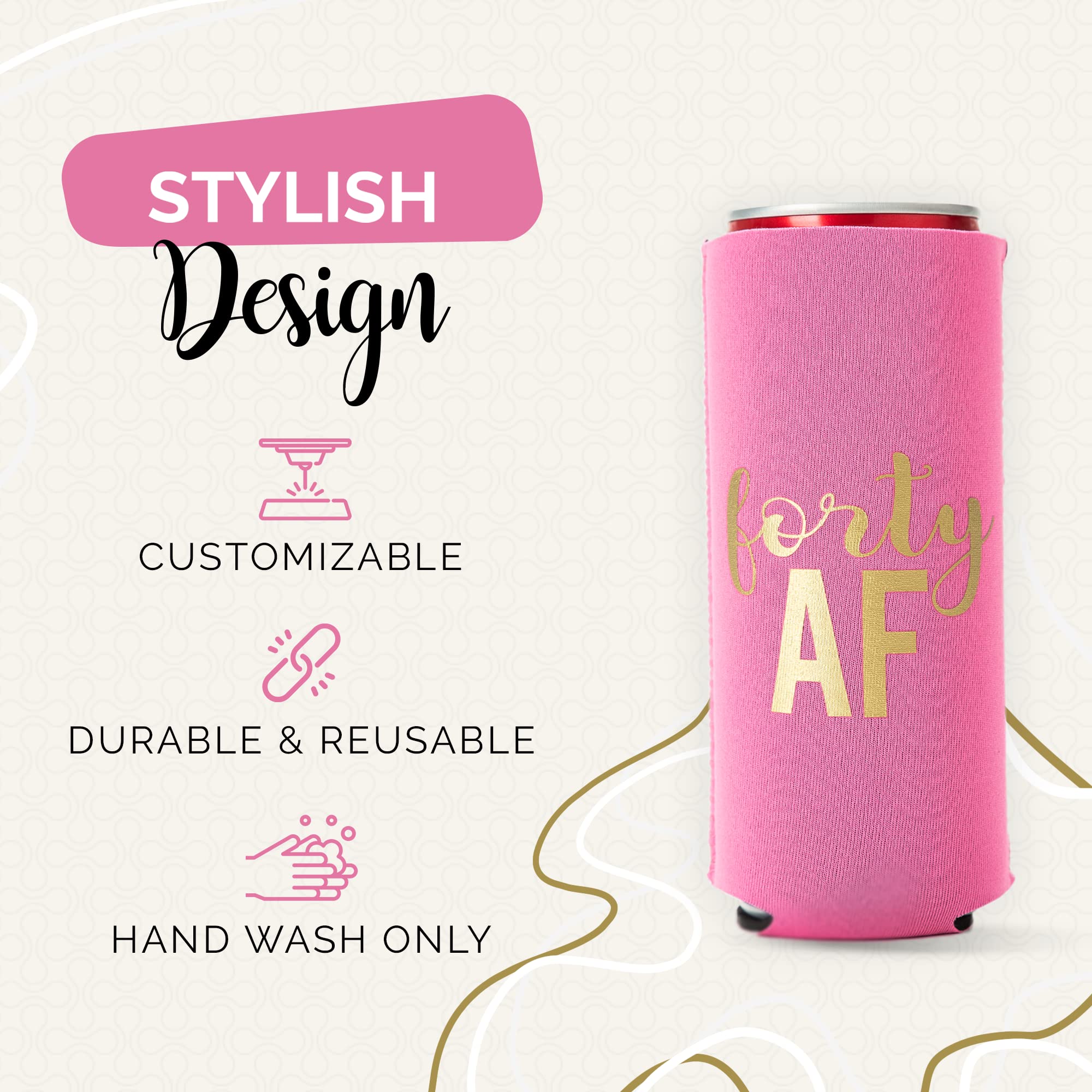 40th Birthday Party Can Coolers Set of 12 - Insulated Beer Koozies for Men & Women - Perfect for 40th Birthday Favors, Decorations & Outdoor Events