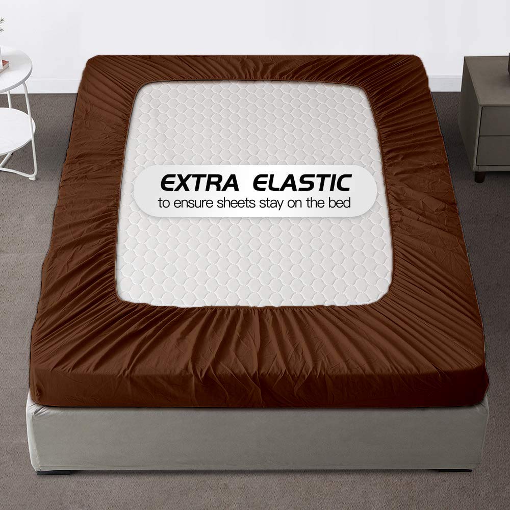 Organic Cotton Queen Fitted Sheet - 100% Soft Hotel Quality 800 Thread Count, Premium Breathable Deep Pocket (Up to 16
