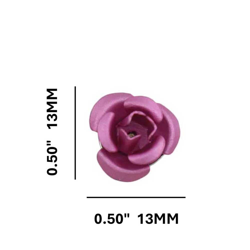 Pink Aluminum Rose Flower Stud Earrings for Women - Hypoallergenic Pierced Ear Jewelry for Daily Wear & Special Occasions