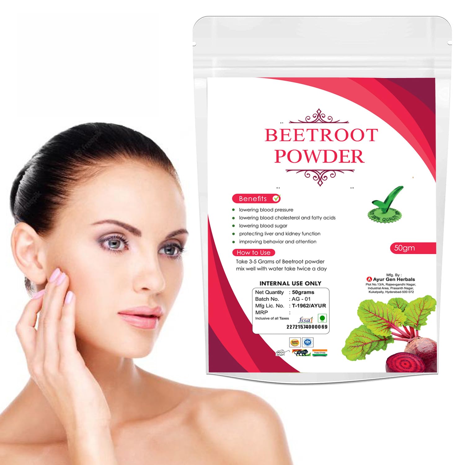Organic Beetroot Face Powder for Brighter Skin & Anti-Aging | Natural Pink Blush Face Mask for Women & Men | Safe for All Skin Types | Perfect for Daily Skincare & Spa Treatments