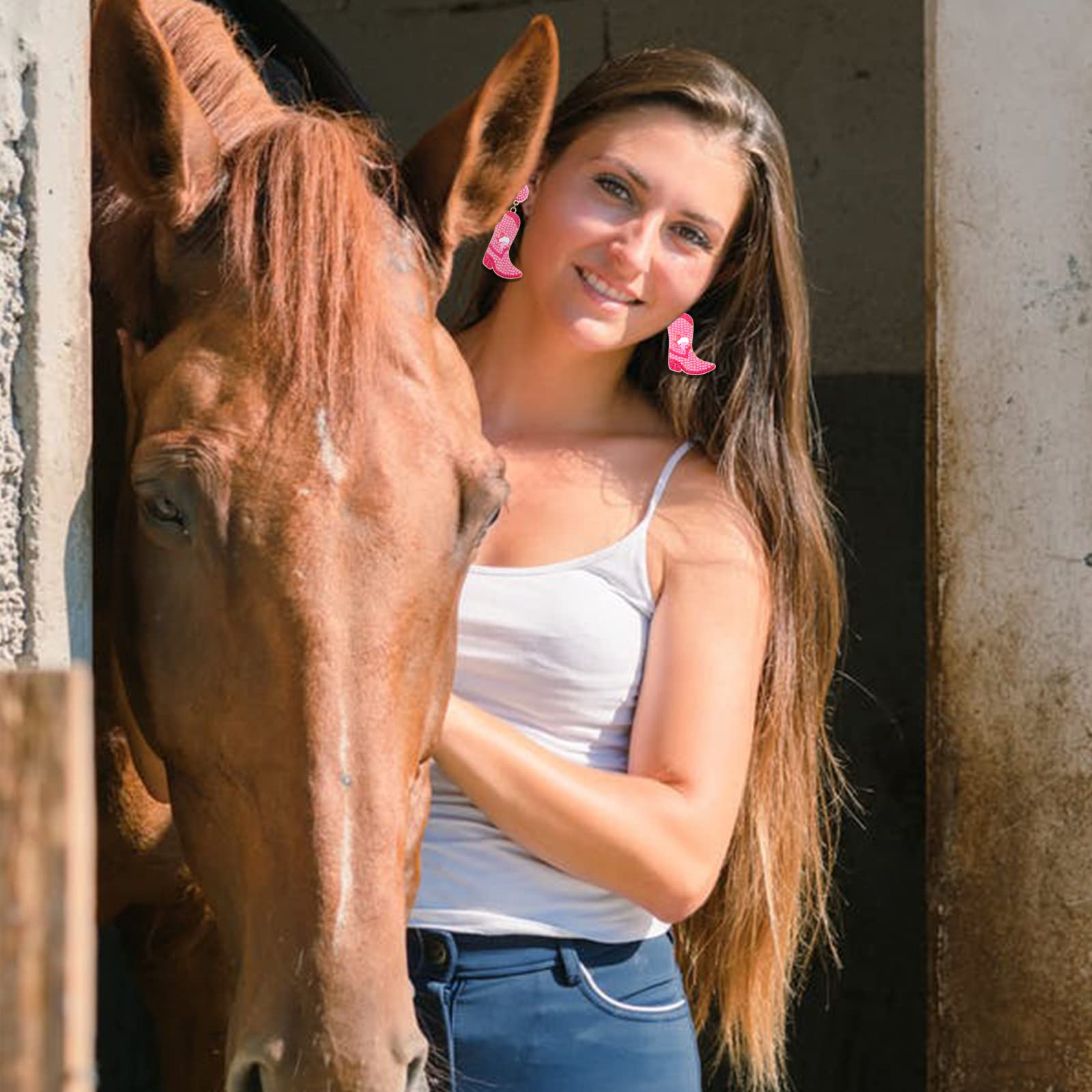 Beaded Cowboy Boot Earrings for Women - Western Cowgirl Dangle Drop Boho Jewelry, Y2K Fashion Accessories | Perfect for Parties, Gifts, and Country-Themed Outfits