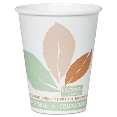 Eco-Friendly 8oz White PLA Hot Cups with Leaf Design - 500/Carton - Perfect for Coffee, Tea & Hot Beverages in Cafes, Offices & Events
