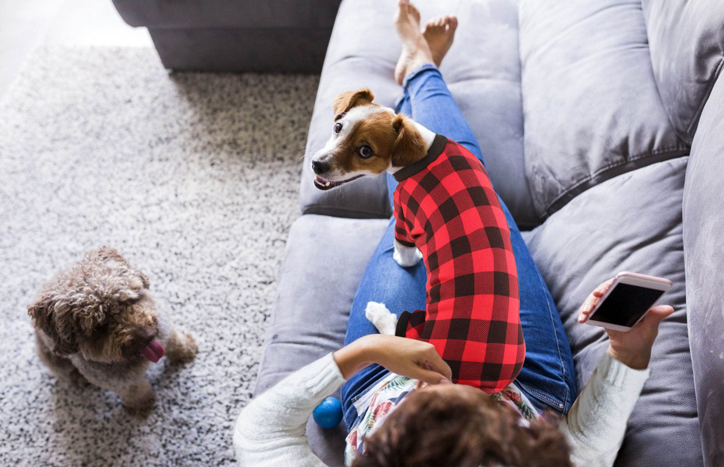 Buffalo Plaid Fleece Dog Sweater - Soft & Warm Puppy Clothes for Small Dogs, Cozy Winter Dog Sweater for Boys & Girls (Size S) | Perfect for Outdoor Walks & Indoor Cuddles