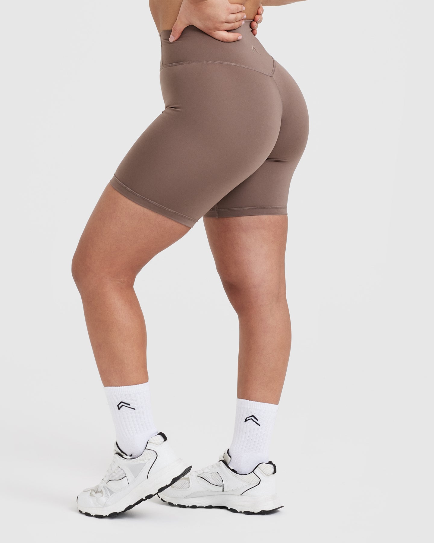 Timeless High Waisted Shorts for Women - Cool Brown | Comfortable Stretch Denim Shorts | Perfect for Summer, Beach, and Casual Outings