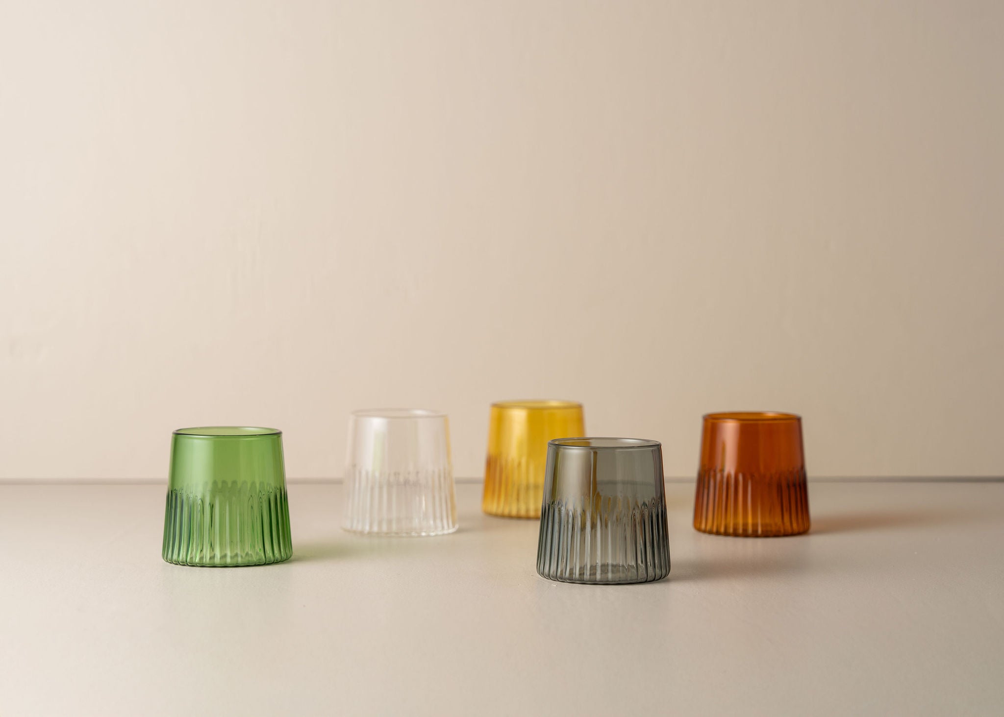 Premium Kairos Medium Water Glasses Set of 4 - Dark Amber Tumbler Cups for Home, Restaurant & Bar Use - Durable Drinking Glasses for Water, Juice, Cocktails & Beverages