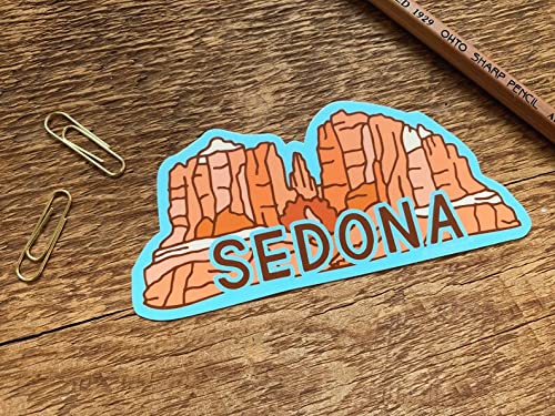 Sedona Cathedral Rock Vinyl Sticker - Waterproof Decal for Laptops, Cars, Windows - Perfect for Travel Enthusiasts & Nature Lovers