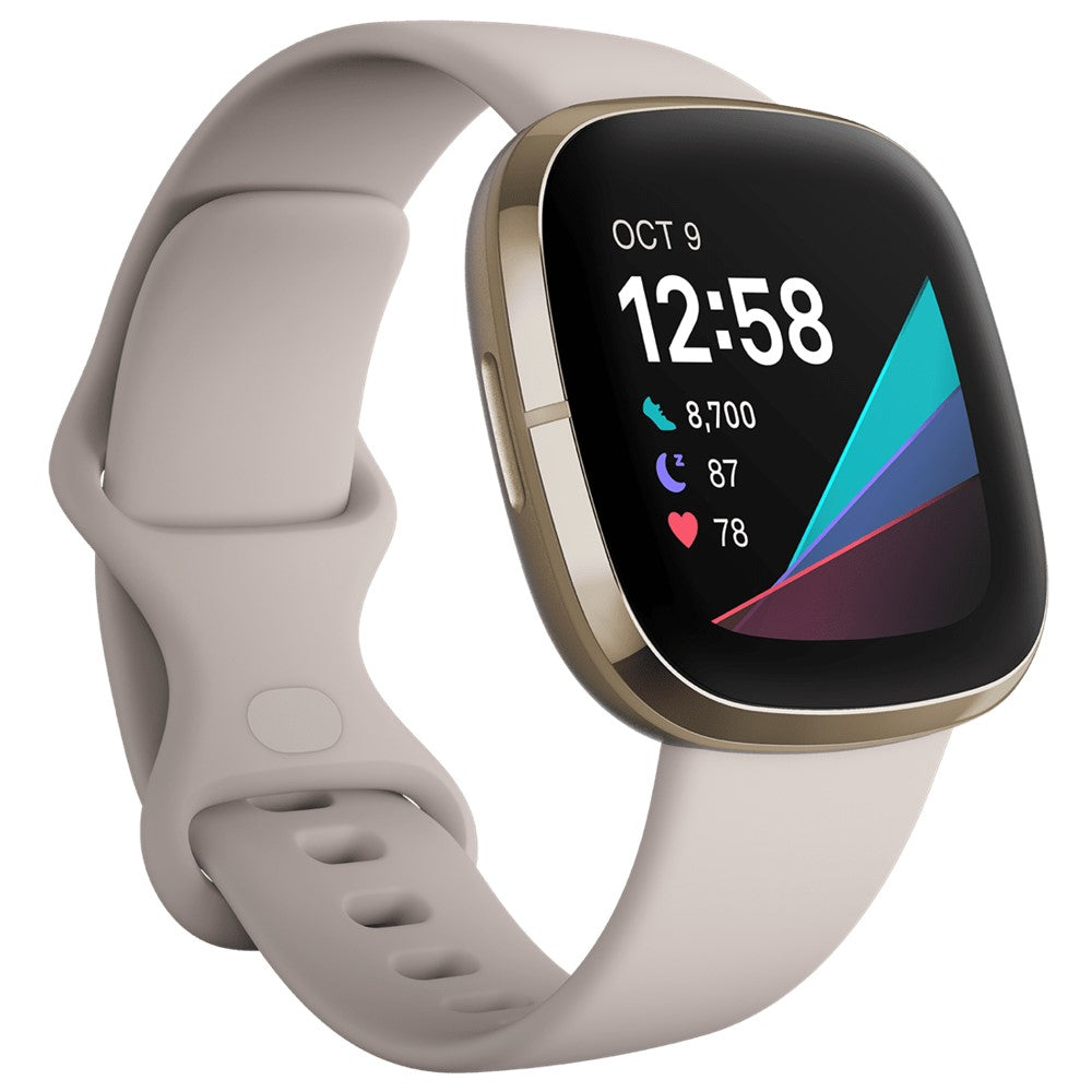 Fitbit Sense Advanced Health & Fitness Smartwatch with ECG, Stress Sensor, 24/7 Heart Rate & SpO2 Monitoring - Renewed Like New (White/Gold) | Perfect for Workouts, Sleep Tracking & Daily Activity Monitoring