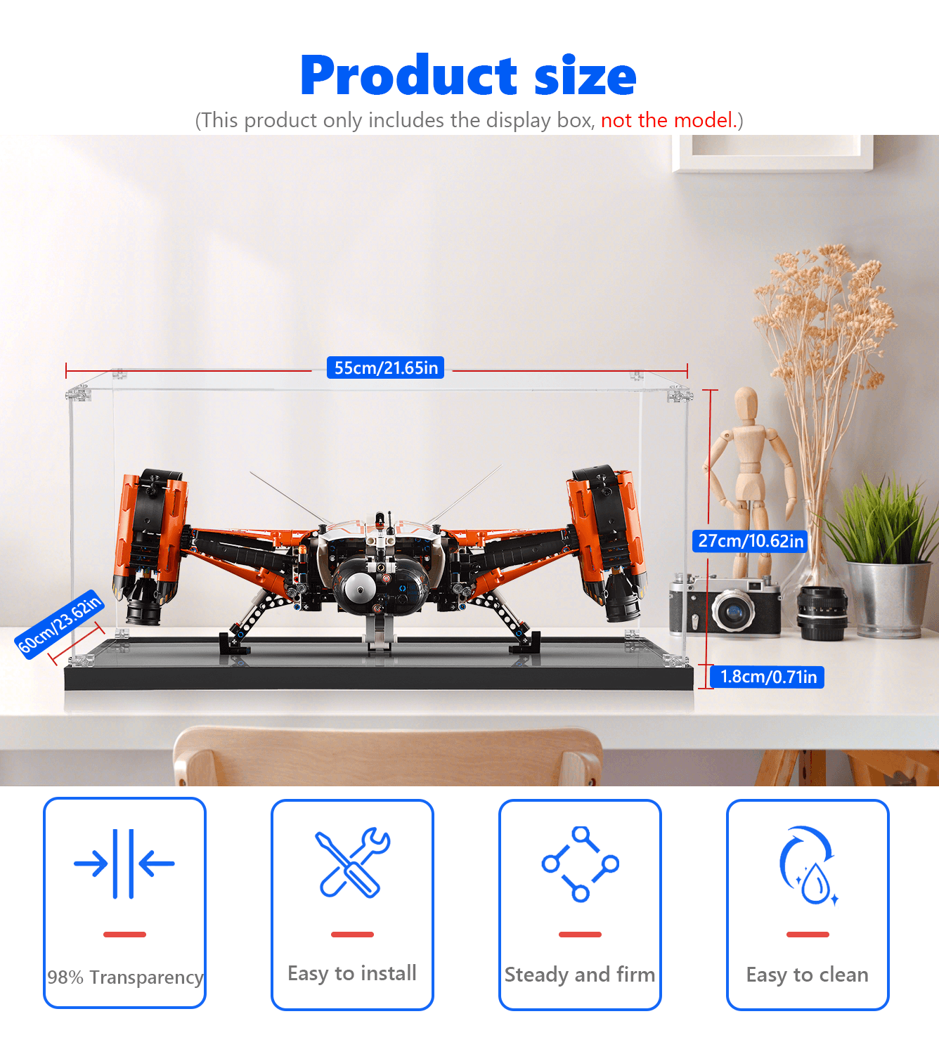 LEGO® Technic™ VTOL Heavy Cargo Spaceship LT81 (42181) Display Case - Premium Protection for Your LEGO Collection | Perfect for Showcasing & Dust Protection