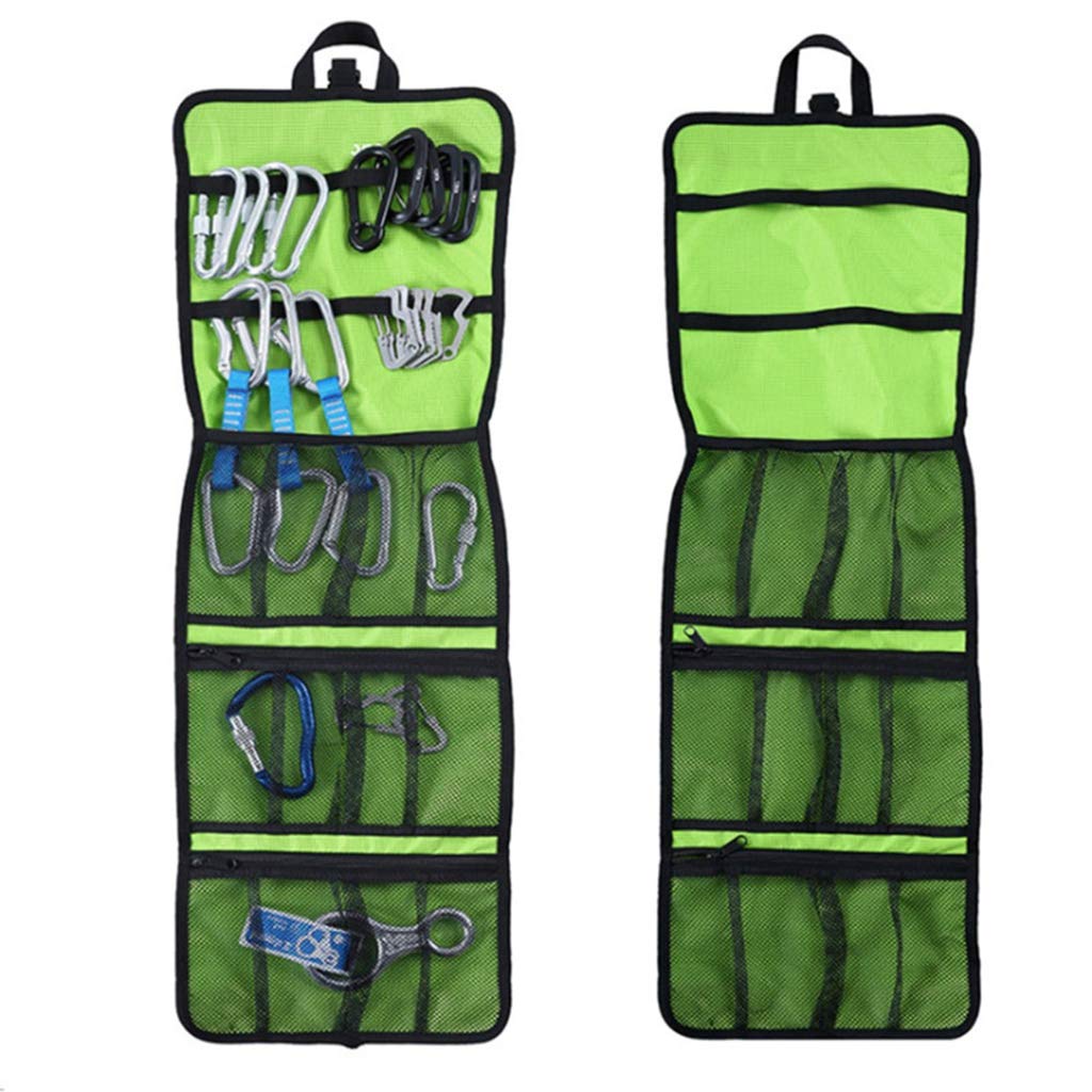 Rock Climbing Gear Organizer - Durable Safety Harness Hook & Rope Storage Bag with Quickdraw Rolling Hanging System | Perfect for Outdoor Climbing, Mountaineering & Gear Organization