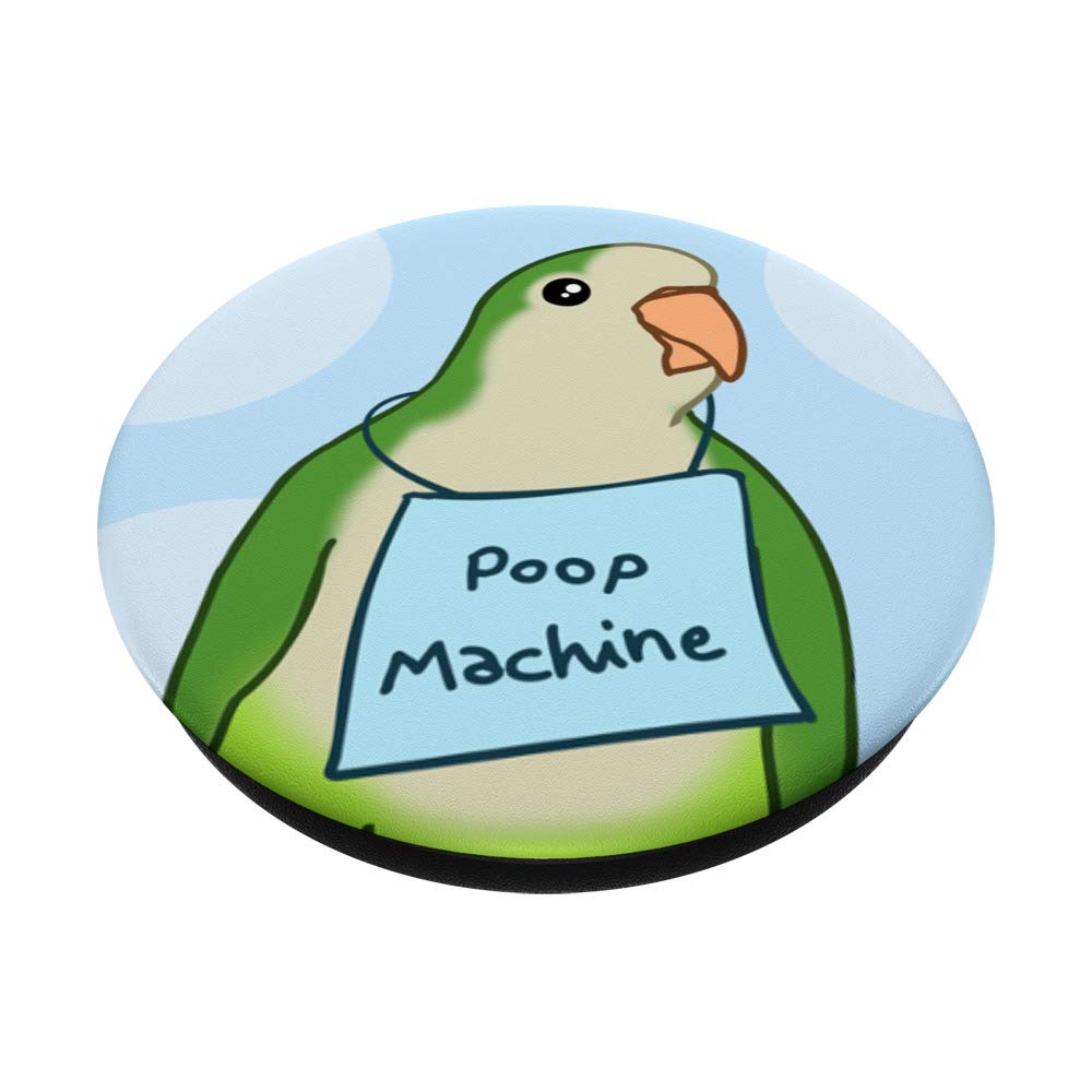 Funny Green Quaker Parrot PopSocket - Phone Grip & Stand for iPhone, Samsung & Tablets | Perfect Gift for Bird Lovers & Parakeet Owners | Use for Selfies, Video Calls & Secure Phone Handling