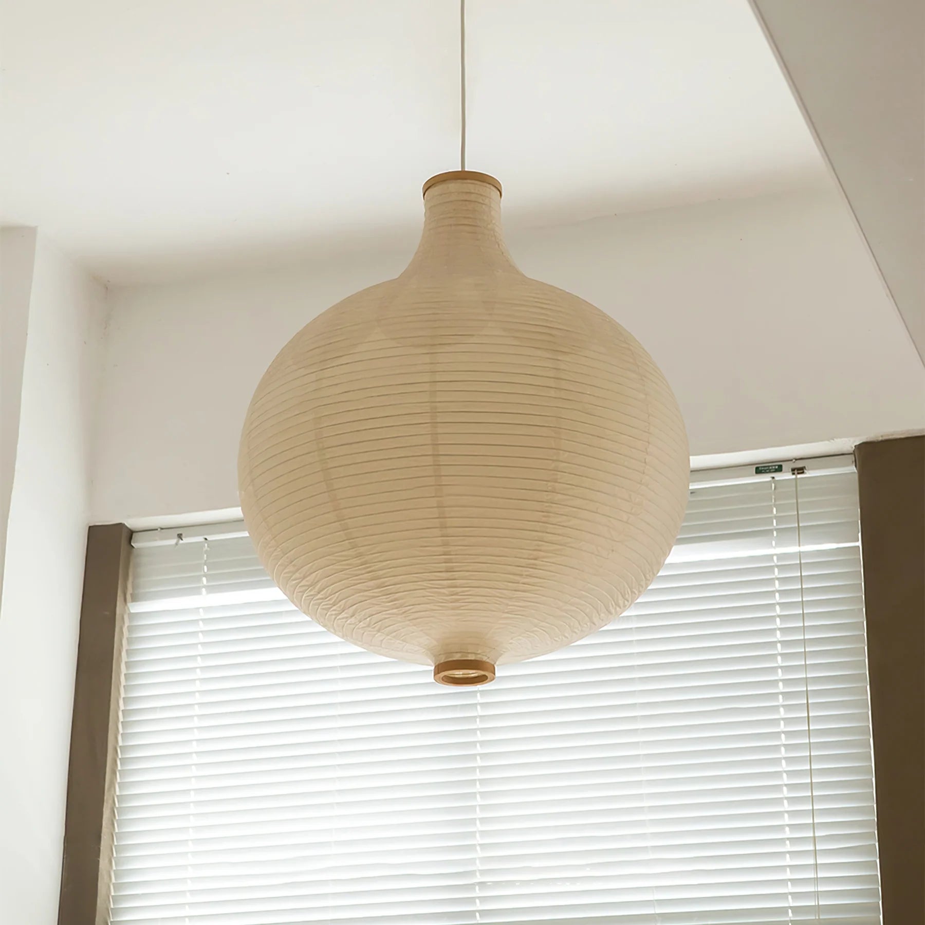 Handmade Washi Paper Pendant Lamp - Japanese Style Rice Paper Hanging Light for Living Room, Bedroom & Dining Room Decor