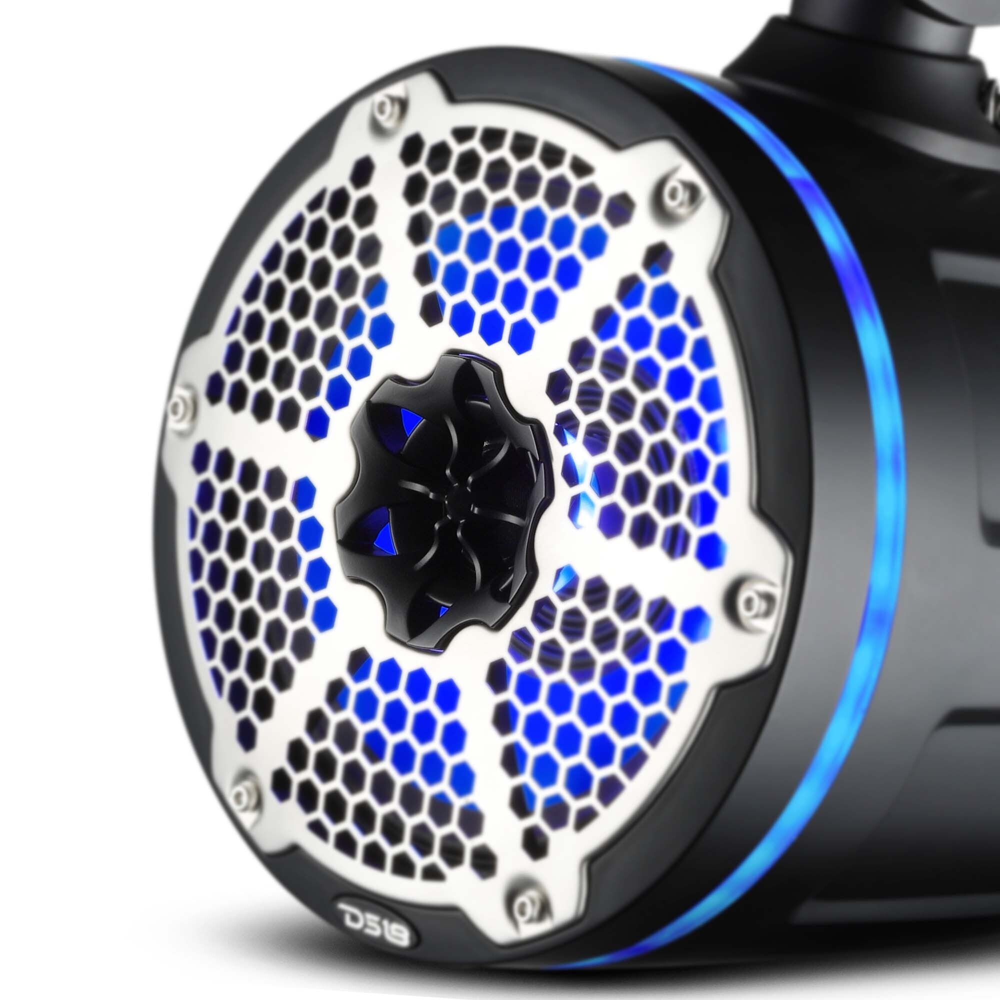 NXL 8 Neodymium Marine & Powersports Speakers with Built-in Passive Radiator, 1 Driver & RGB LED Lights - 180W RMS Power - Black - Perfect for Boats, ATVs & Outdoor Adventures