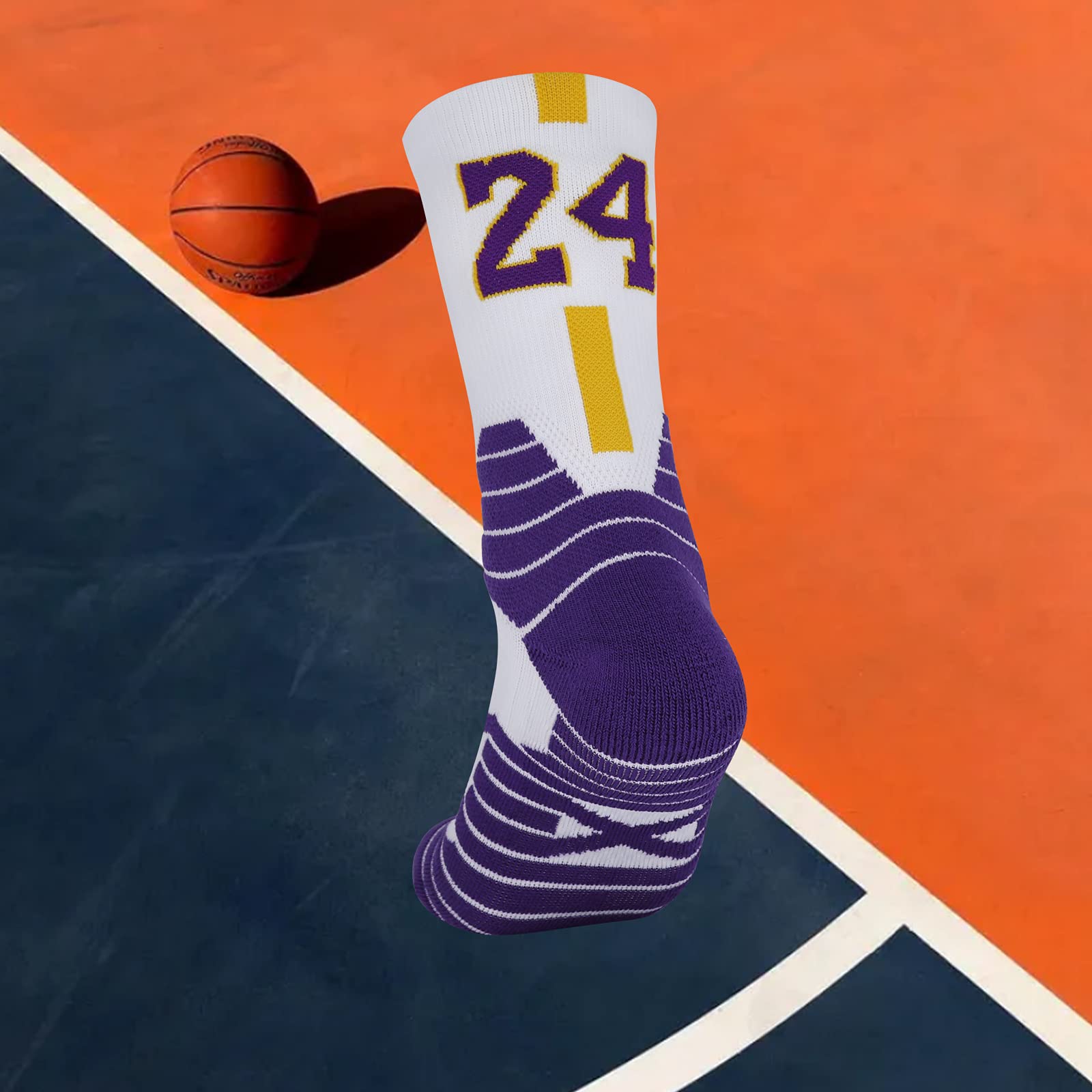 3 Pairs High-Performance Basketball Socks for Men - Breathable Athletic Socks with 3D Ankle Support & Compression Cushioning - Perfect for Basketball, Running, and Gym Workouts