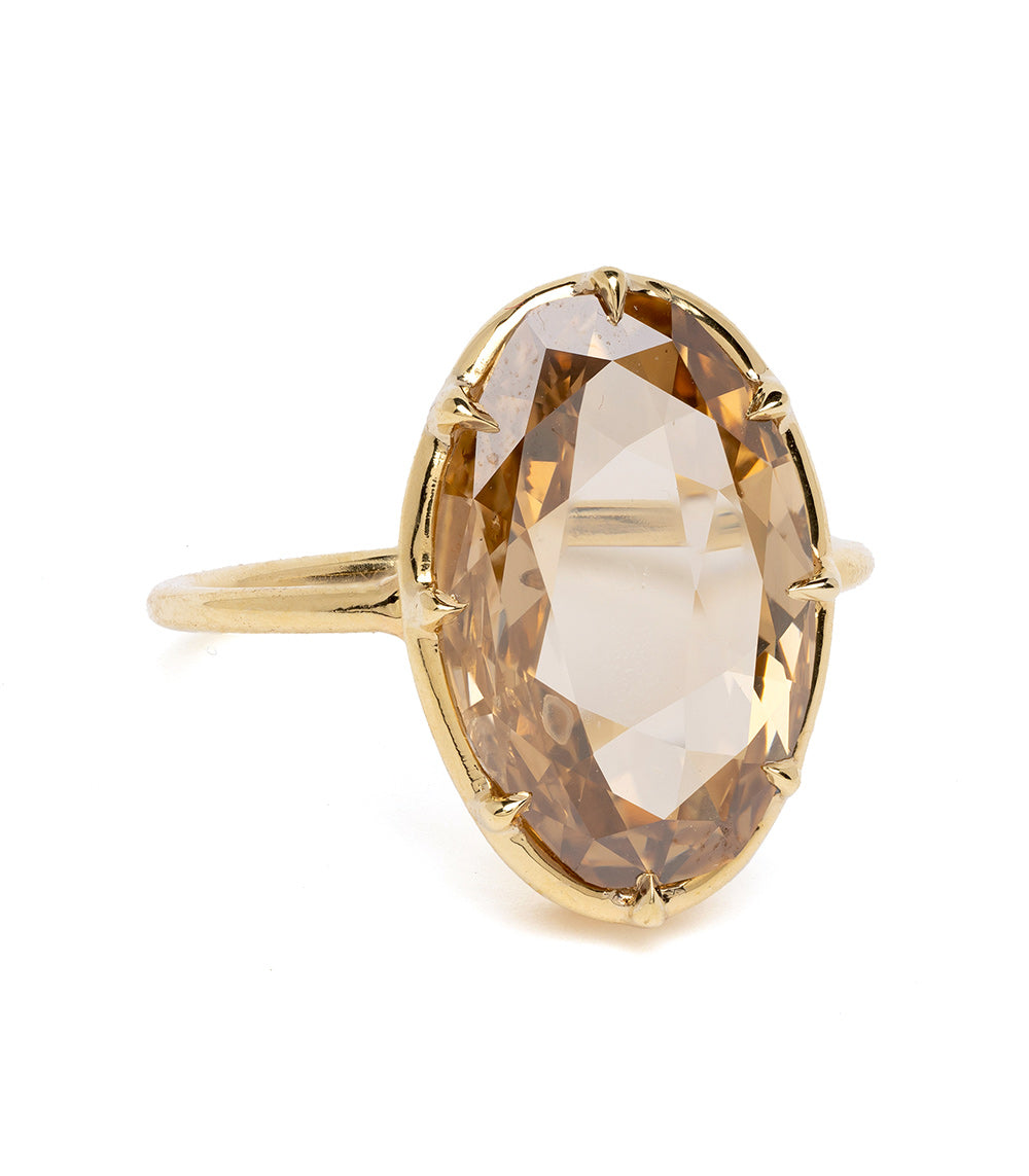 Vintage Champagne Diamond Engagement Ring for Women - Unique Antique Style Wedding Band, Perfect for Proposals, Anniversaries & Special Occasions