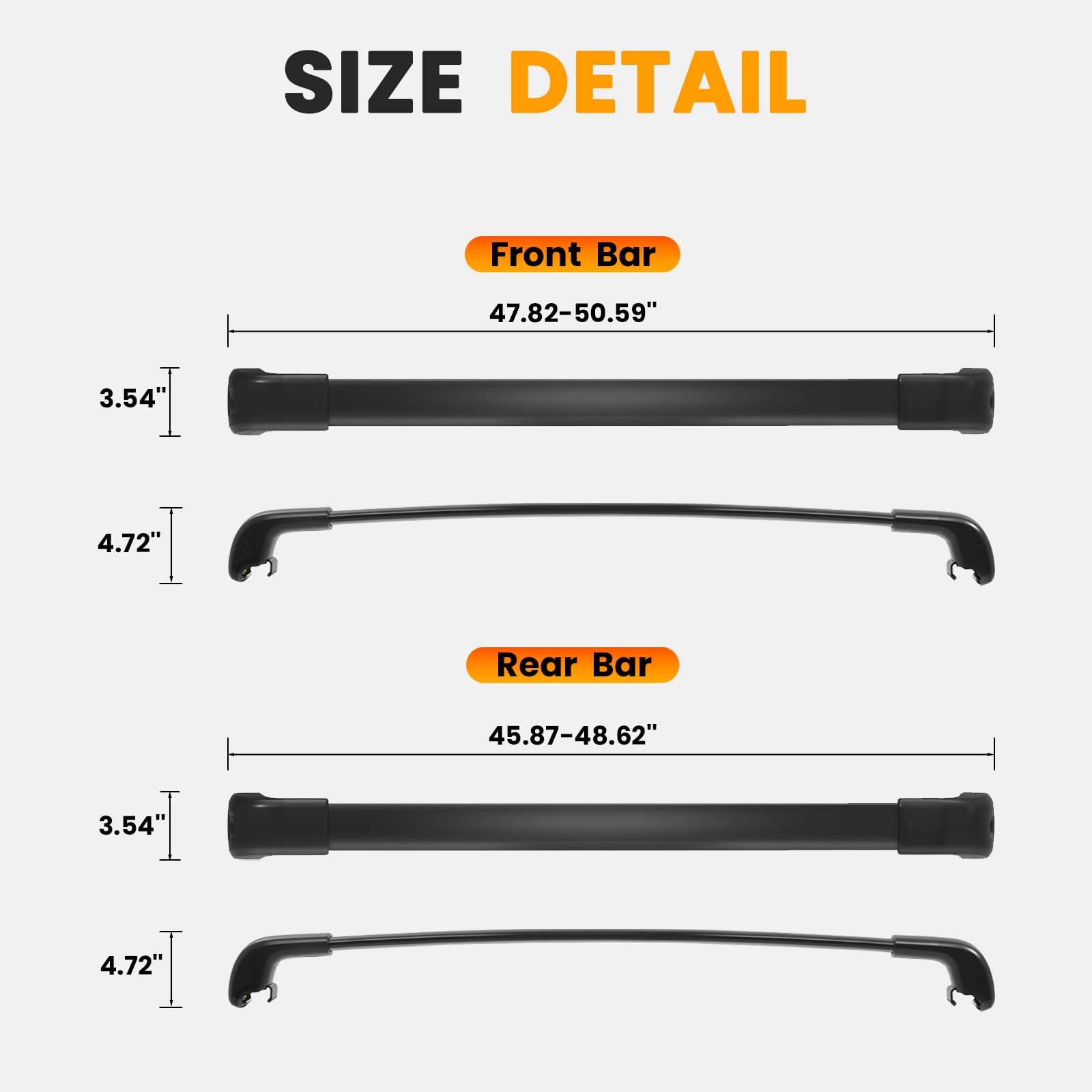 Heavy Duty Roof Rack Cross Bars for Hyundai Palisade 2019-2025 Models (SE/SEL/XRT/Limited/Calligraphy) - Lockable Aluminum Cargo Carrier for Kayak, Canoe, Bike, Snowboard & Luggage | Perfect for Road Trips & Outdoor Adventures