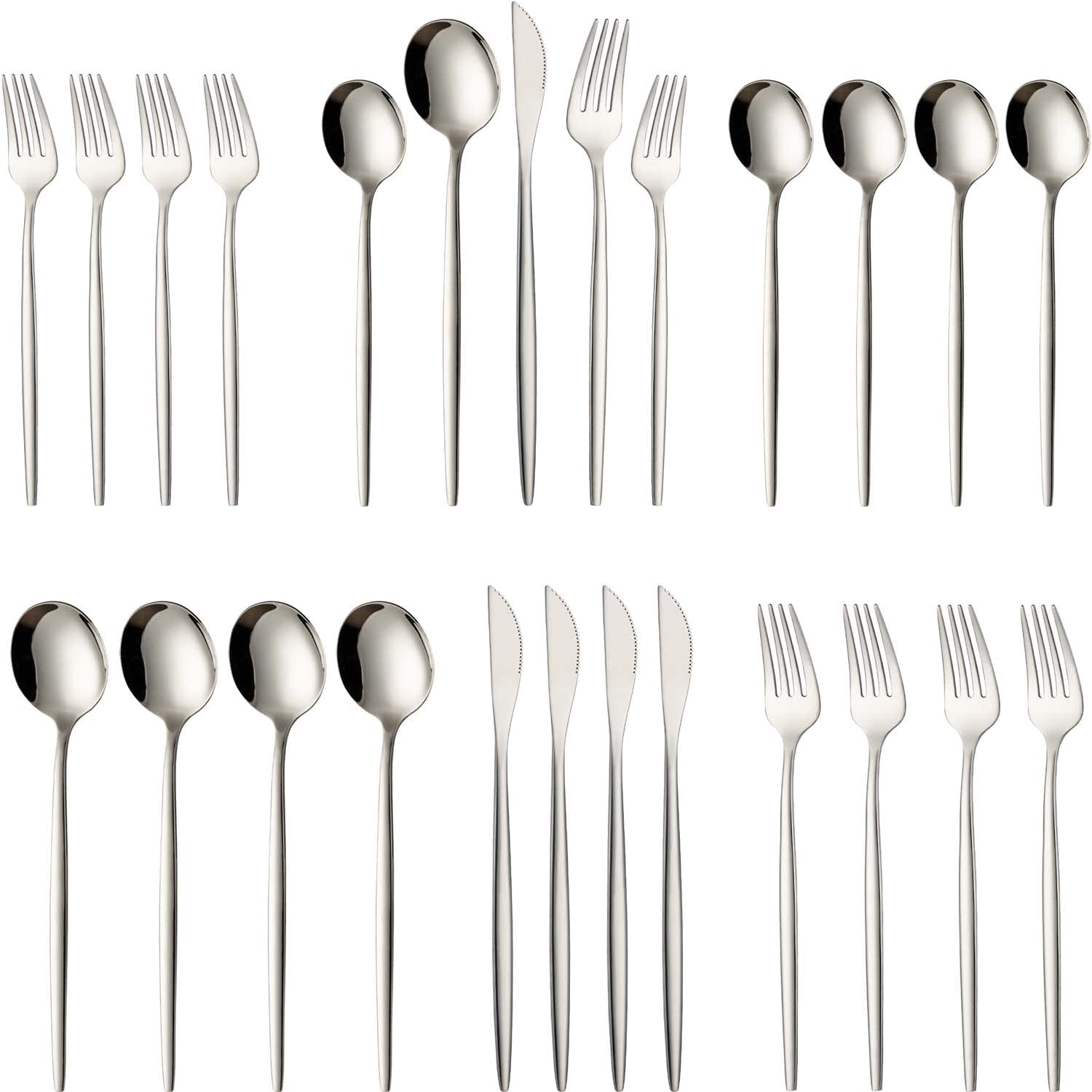 Premium 20-Piece Stainless Steel Silverware Set - Service for 4, Durable Flatware Cutlery Set for Home, Kitchen & Restaurant Use - Perfect for Dining, Entertaining & Everyday Meals