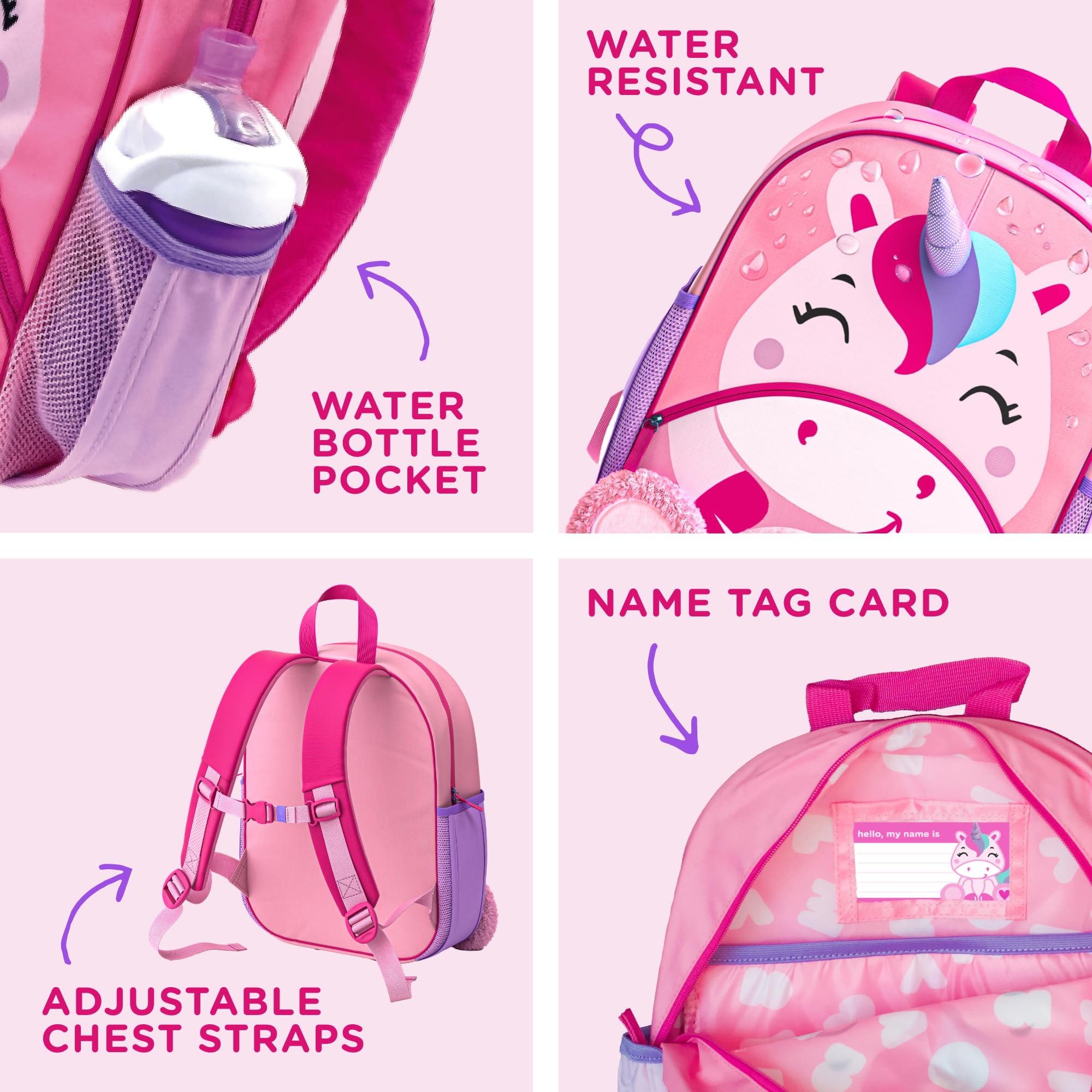 **Move2Play Unicorn Toddler Backpack for Boys & Girls Ages 2-5 | Small Preschool & Kindergarten Book Bag | Cute School Backpack for Kids | Perfect for Daycare, Travel & Outdoor Adventures**