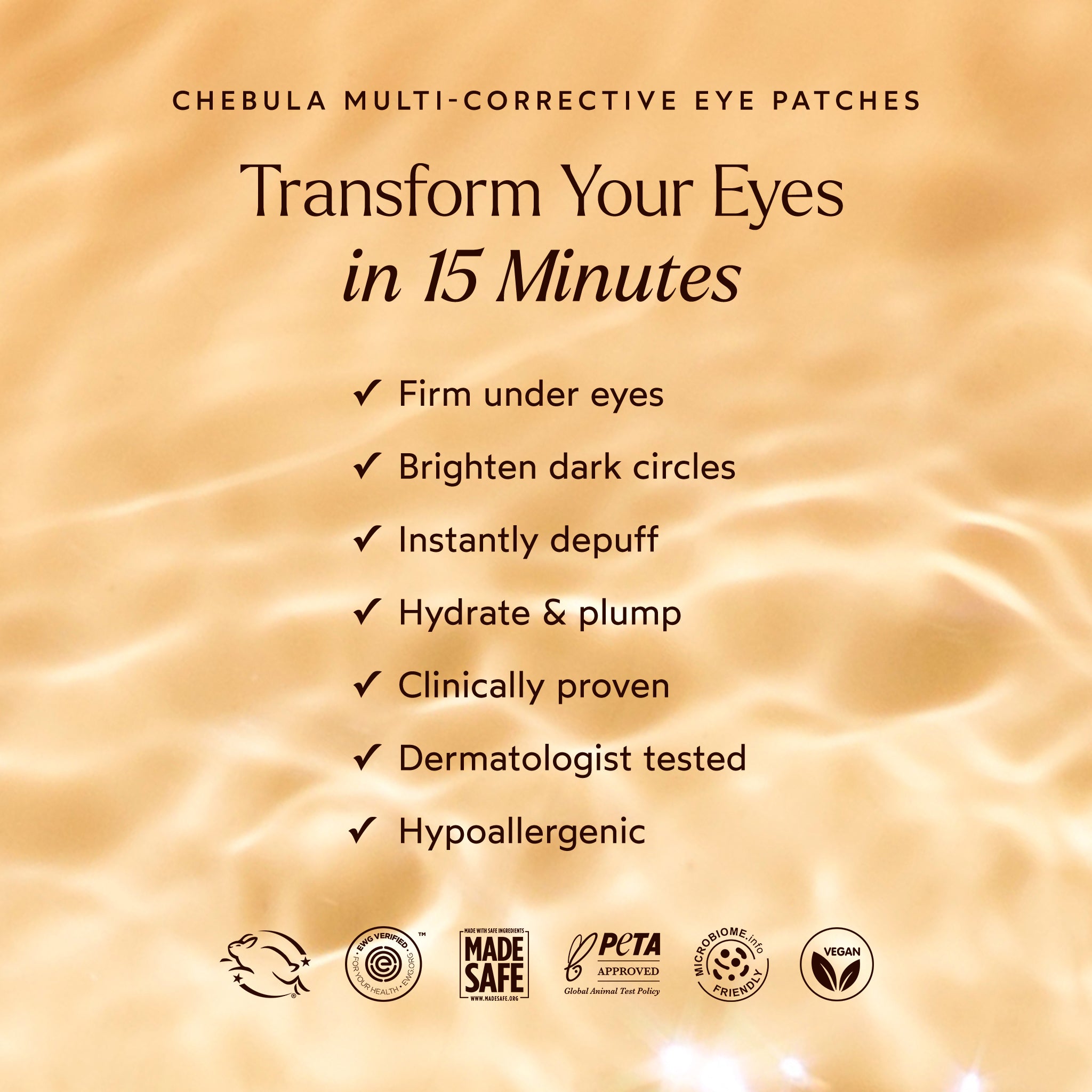 Chebula Multi Corrective Eye Patches for Dark Circles, Puffiness & Wrinkles | Anti-Aging Under Eye Treatment | Perfect for Night Routine & Travel Skincare