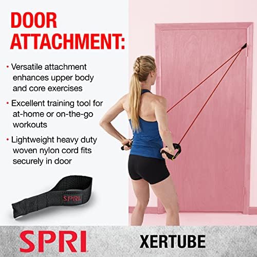 SPRI Xertube Resistance Bands with Handles - Premium Exercise Tubes for Home Gym, Strength Training & Physical Therapy | Includes Door Anchor Attachment for Full-Body Workouts - Perfect for Fitness Enthusiasts & Rehab Patients