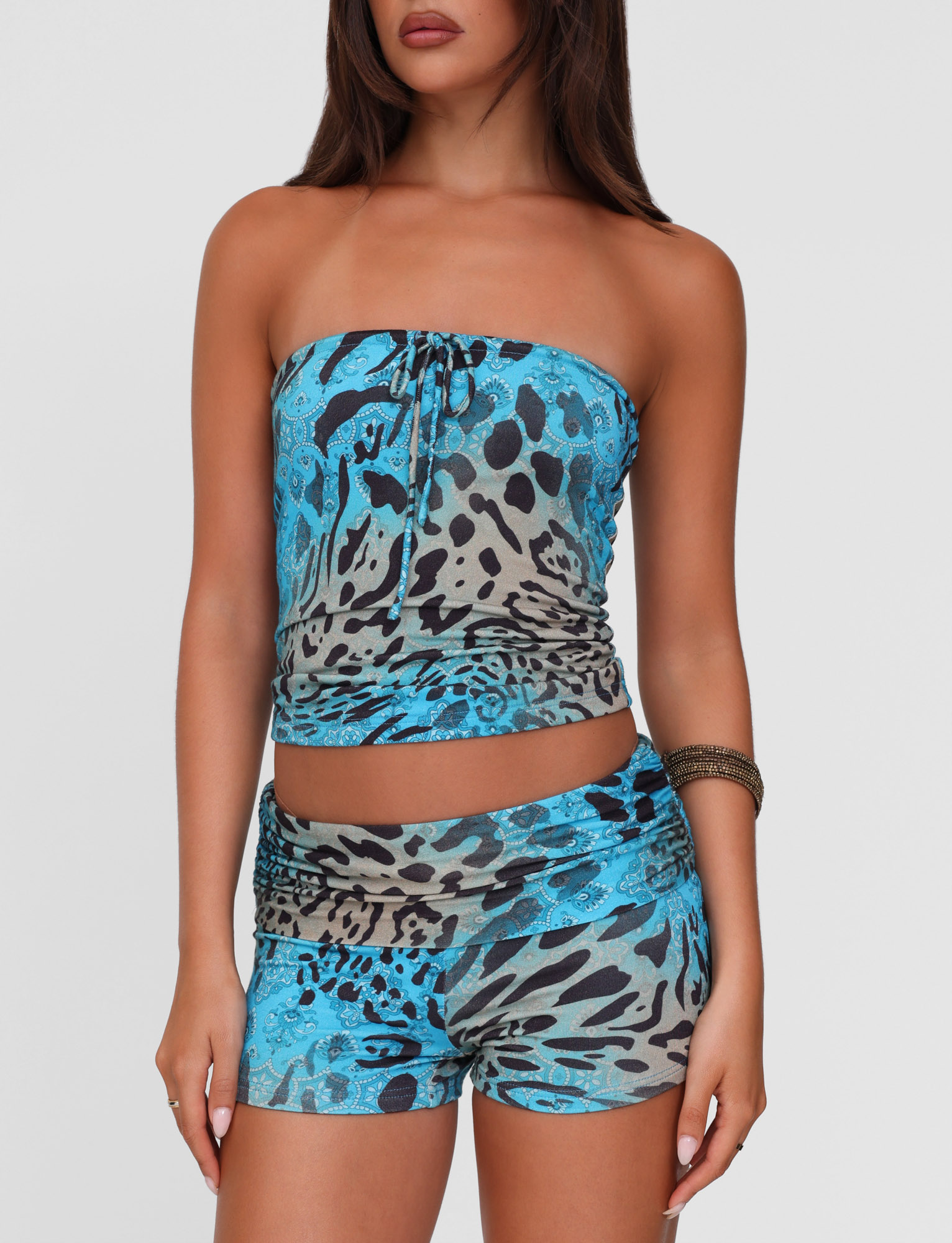 KARINA SHORT Women's Casual Multi-Print Leopard Swirl Skirt - Perfect for Summer Outfits, Beach Vacations & Party Wear