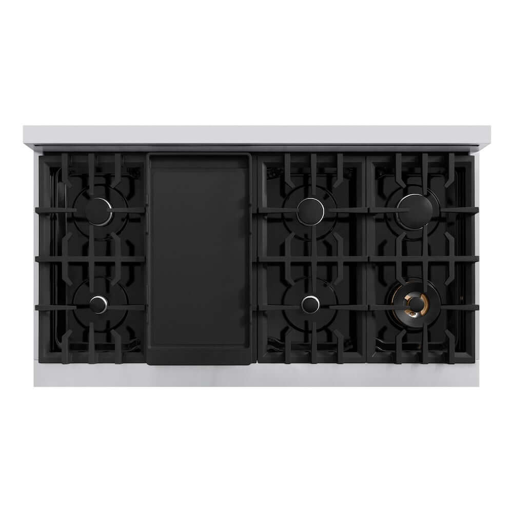 ZLINE 48-Inch 6.7 cu. ft. Stainless Steel Double Oven Gas Range with 8 Burner Cooktop - Professional Kitchen Appliance for Home Chefs & Large Family Cooking (Model CGR48) | Perfect for Holiday Meals, Entertaining & High-Volume Cooking