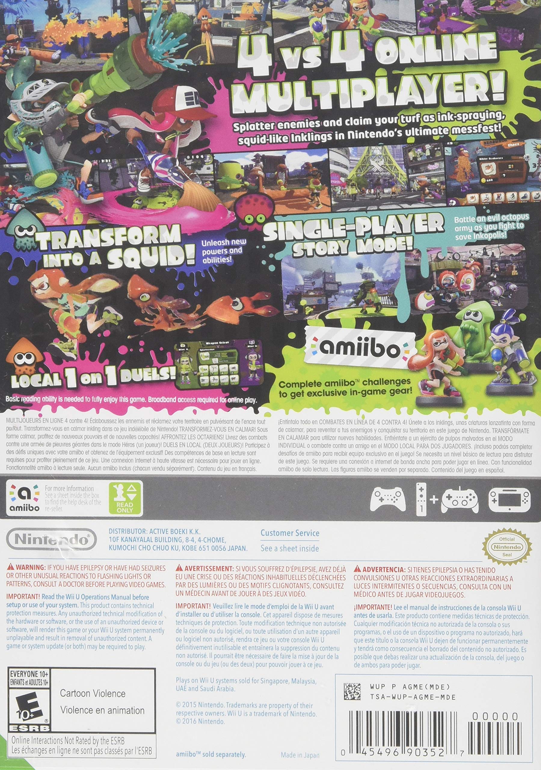 Nintendo Wii U Splatoon Game - Fun Multiplayer Shooter for Kids & Adults - Perfect for Family Game Nights & Competitive Play