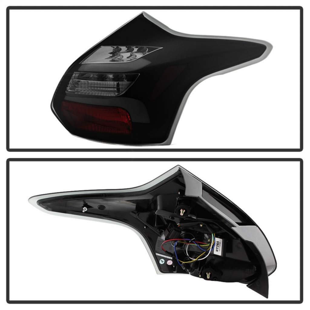 Spyder LED Tail Lights for Ford Focus 2012-2014 | 5-Door Hatchback | Black Smoke Lens | Pair (Part# 5085146) | Upgrade Your Car's Rear Style & Visibility