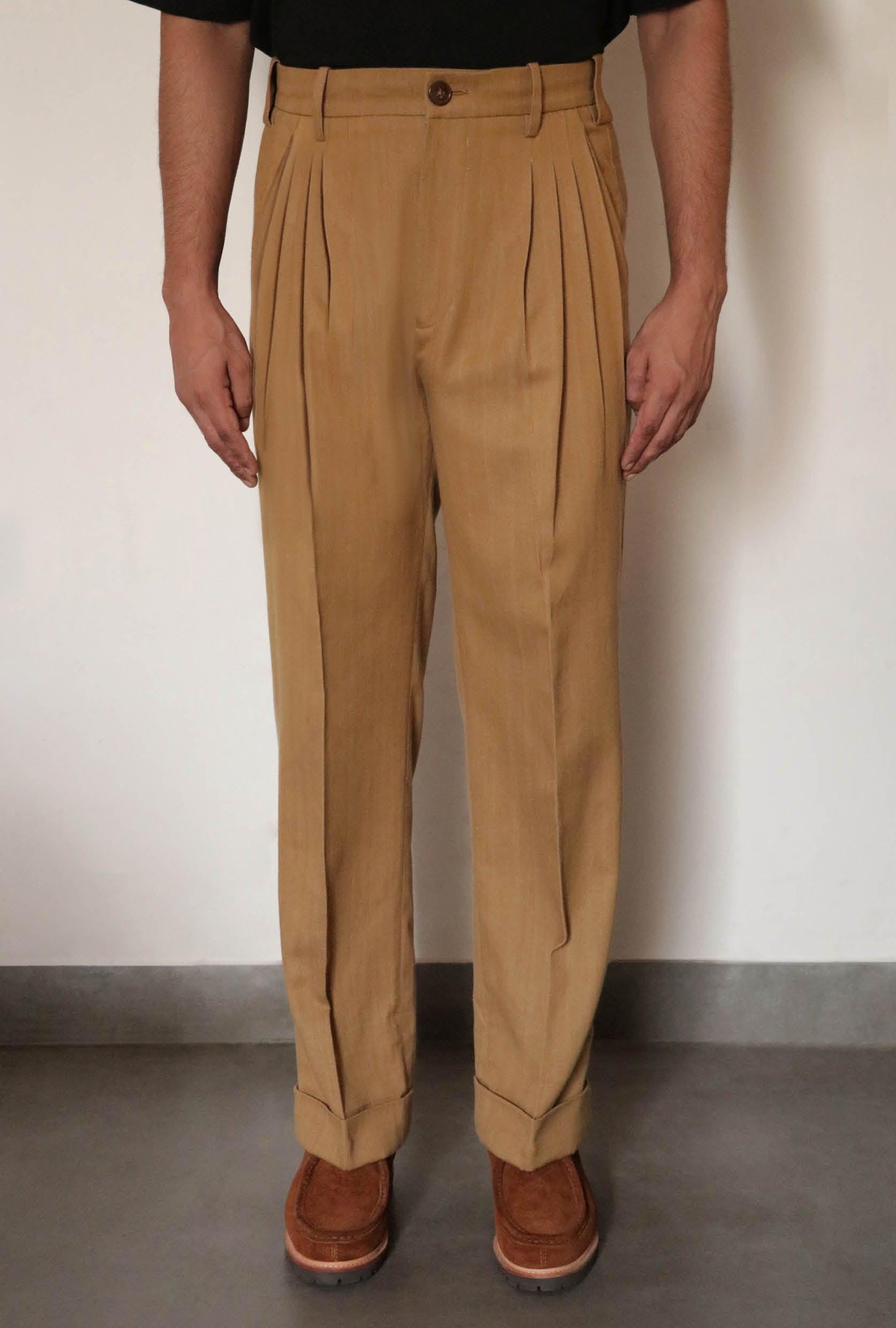 WESTLEY Men's Four Pleat Dress Pants - Classic Formal Trousers for Office, Business & Wedding Attire