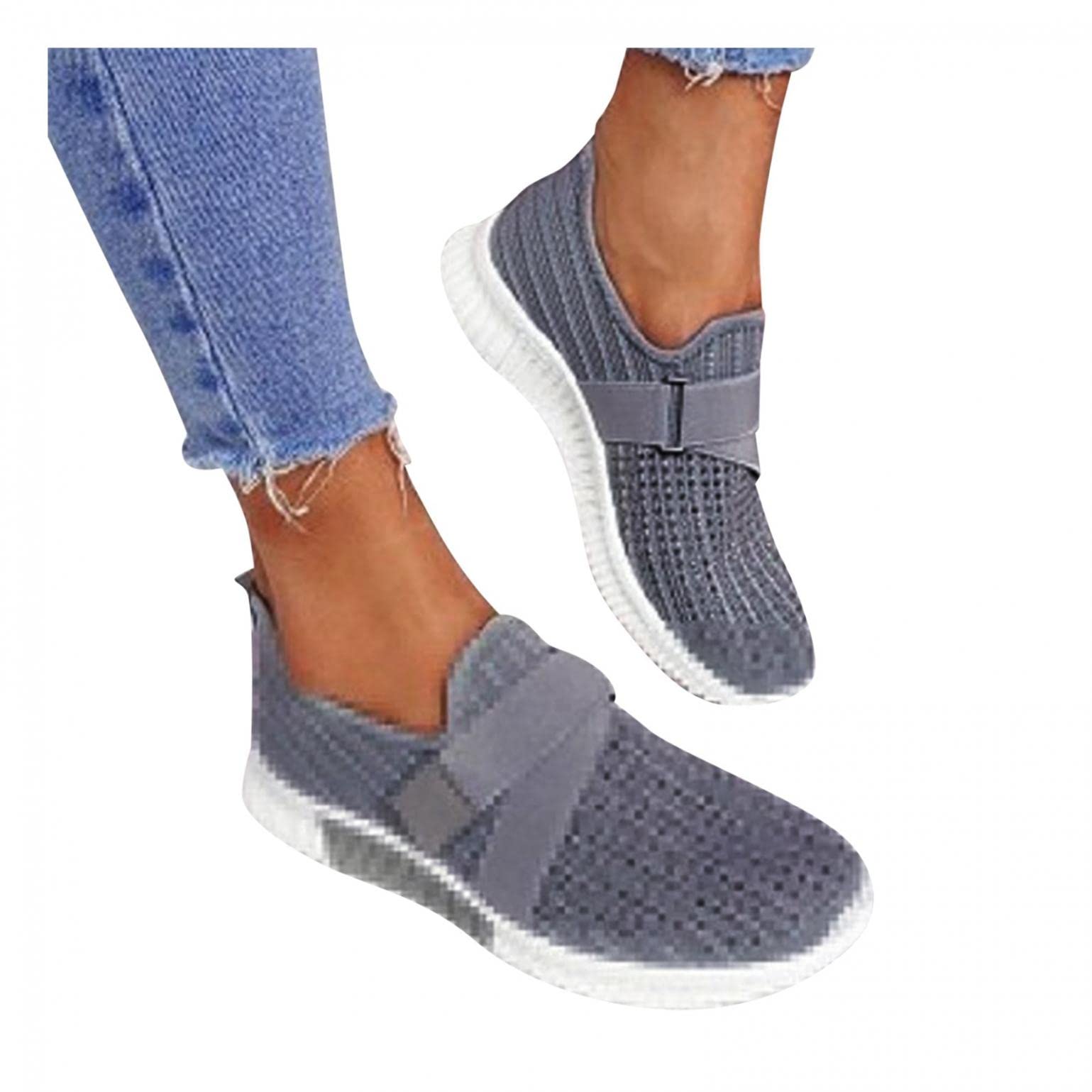 Xudanell Women's Slip-On Sneakers - Breathable Mesh Workout Shoes for Running, Exercise & Gym - Lightweight Lace-Free Sock Design for Comfort & Style