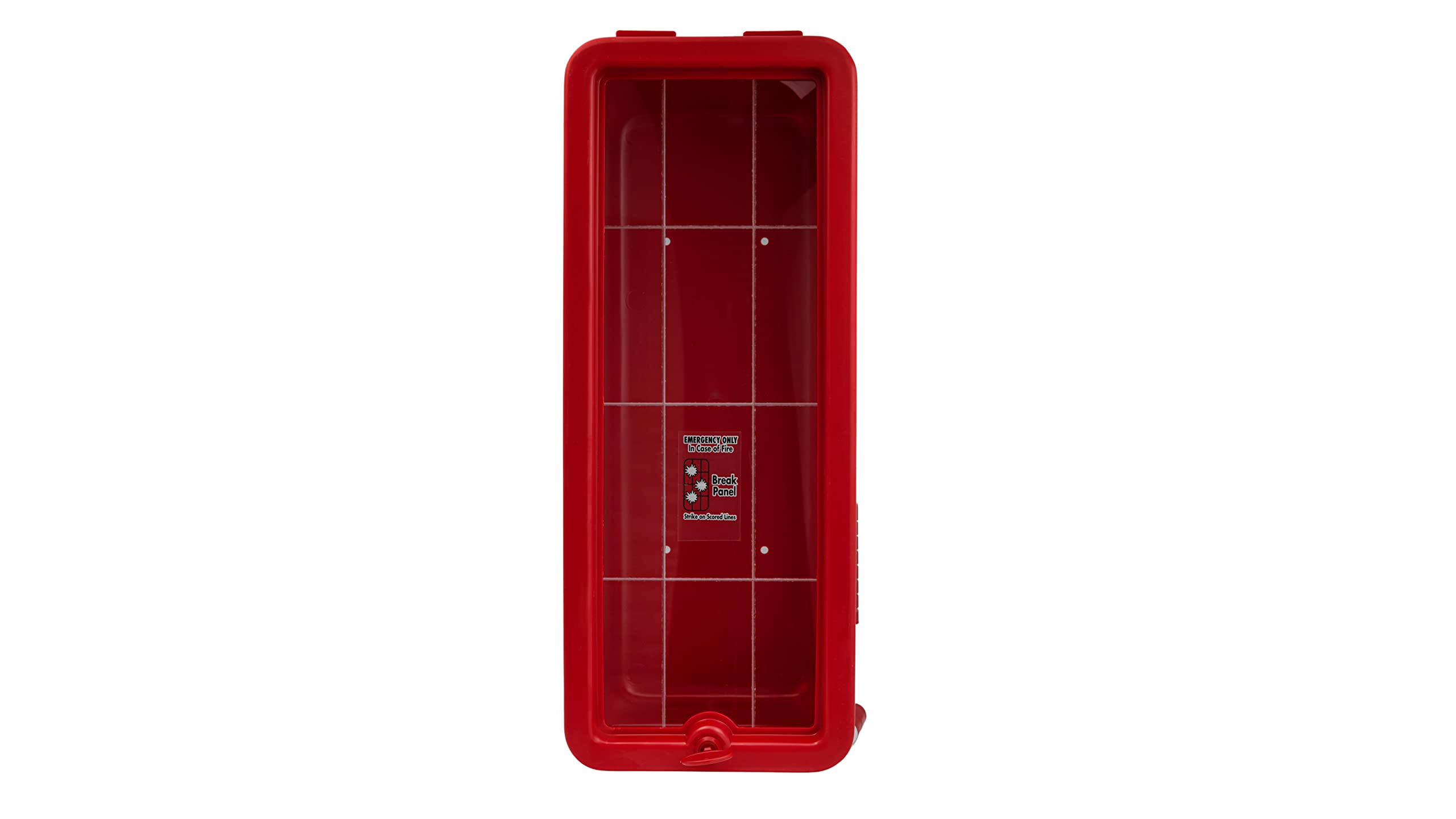 10 lb. Red Surface-Mounted Fire Extinguisher Cabinet with Hammer - Wall Mounted Safety Storage for Home, Garage & Outdoor Use - Fire Protection Equipment for Emergency Preparedness