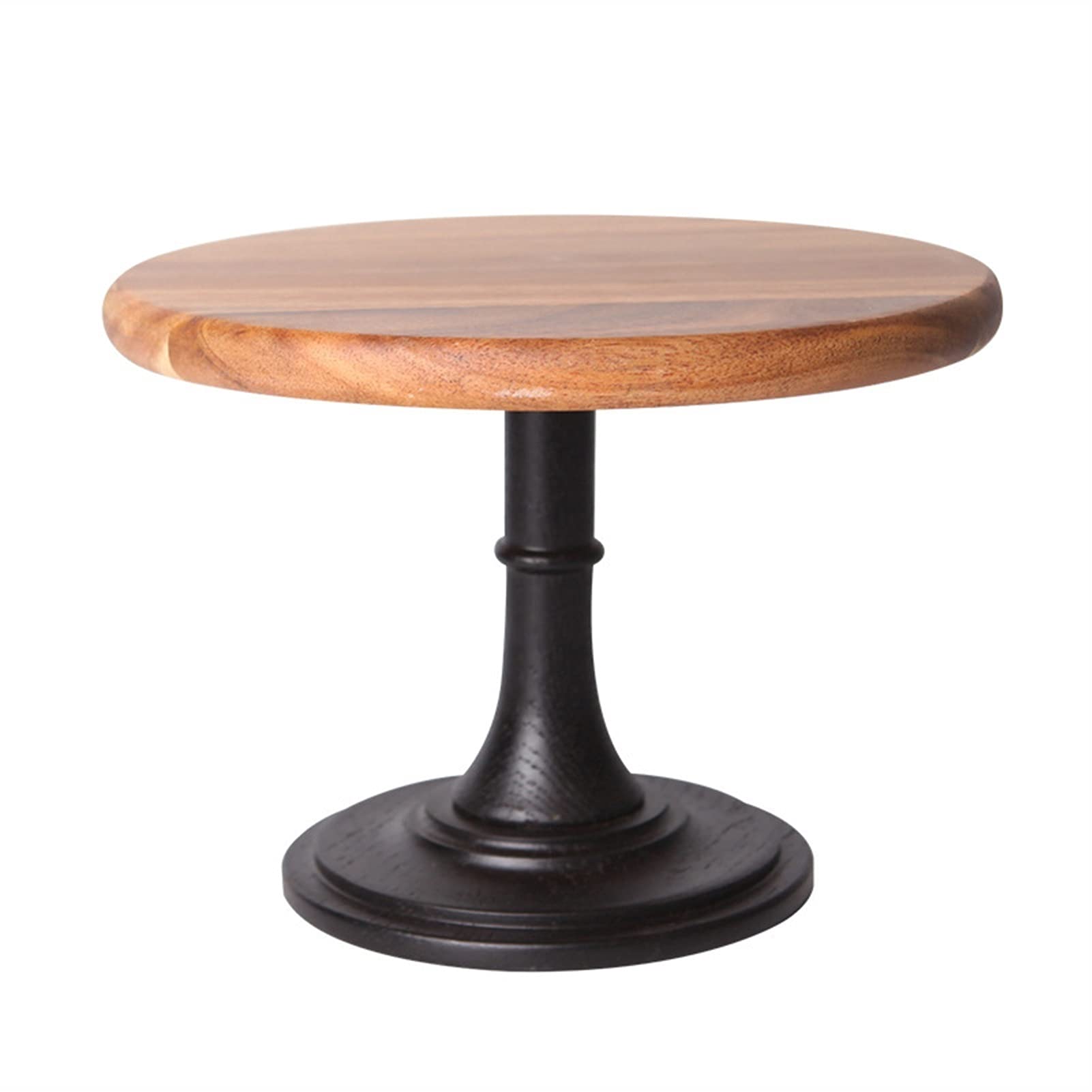 DEQUANM 10-Inch Wooden Cake Stand with High Base - Elegant Dessert Display Platter for Wedding, Party, and Photography Props - Perfect for Cakes, Cupcakes, and Pastries (25.5cm/10