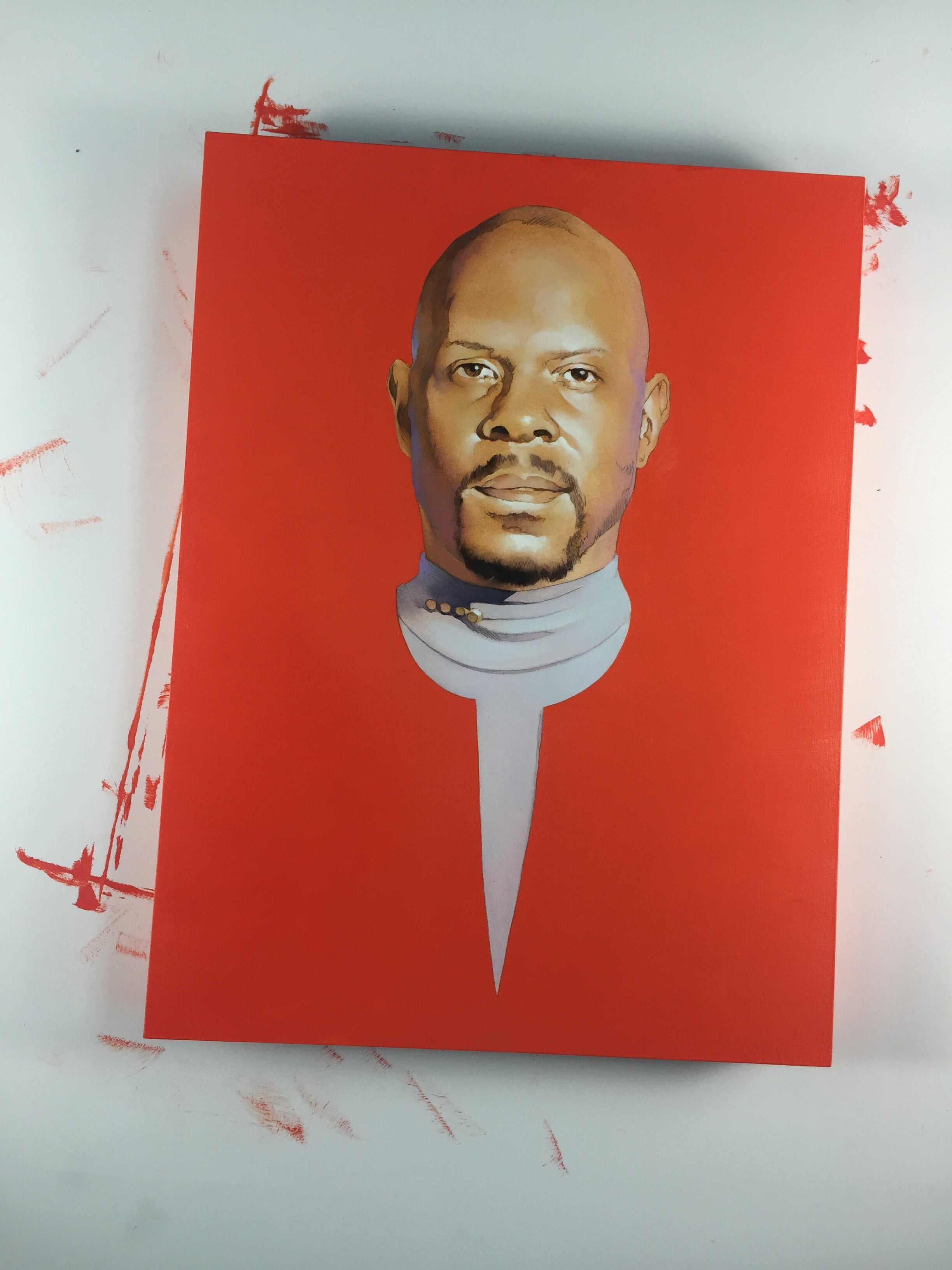 Captain Red Original Oil Painting - Handmade Artwork for Home Decor, Office, and Gift Giving
