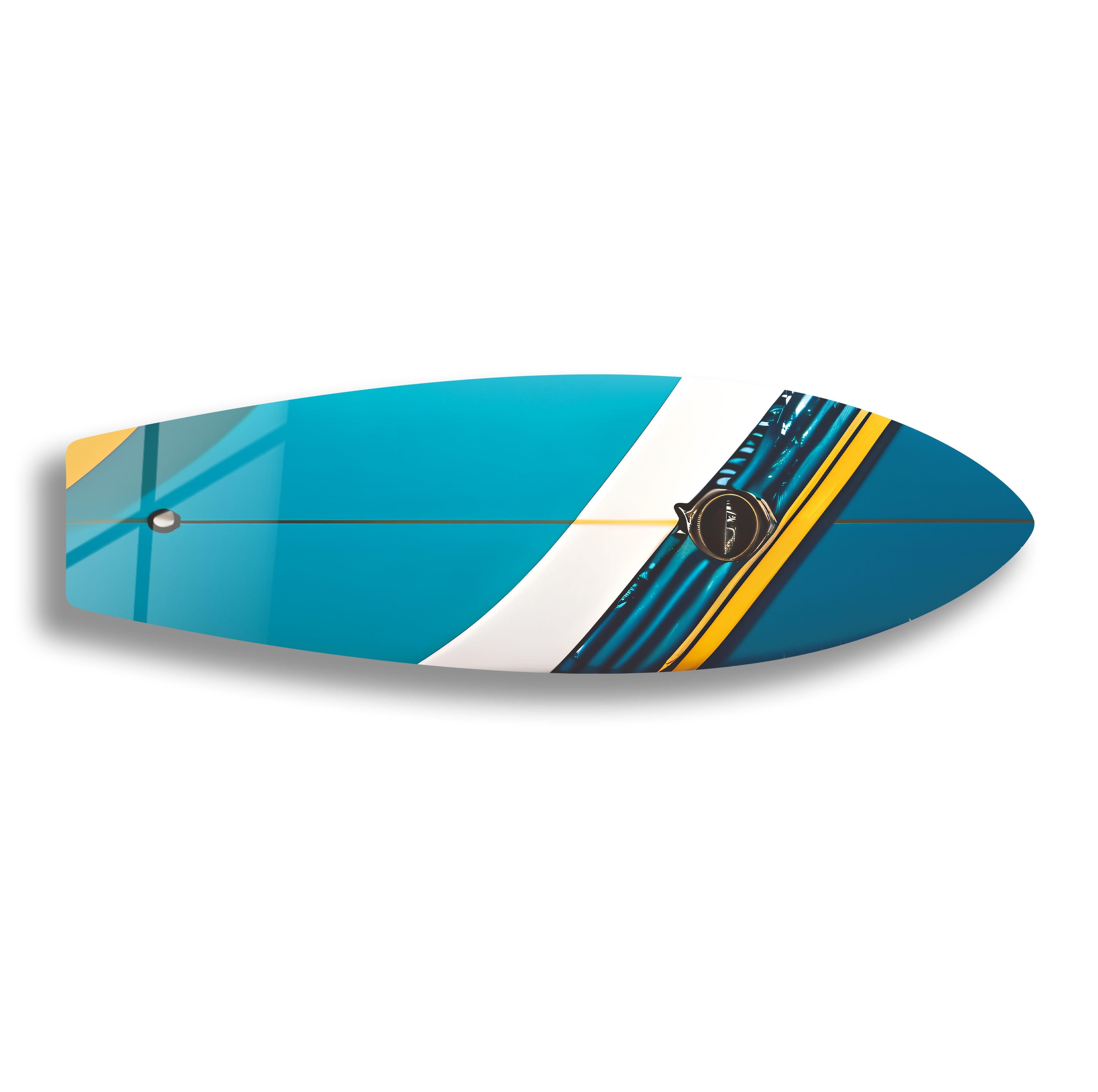 Blue Surfboard Wall Art - Ocean Themed Home Decor for Beach House, Living Room & Bedroom - Perfect Coastal Style Accent