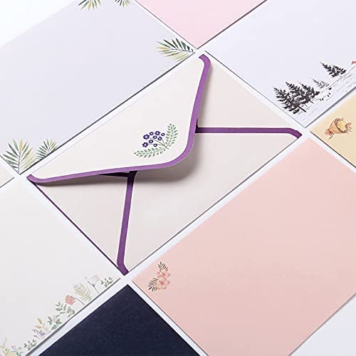 81-Piece Stationery Paper and Envelopes Set - 54 Writing Papers & 27 Envelopes - 9 Unique Designs for Letters, Thank You Cards & Office Correspondence - Perfect for Home, School & Business Use