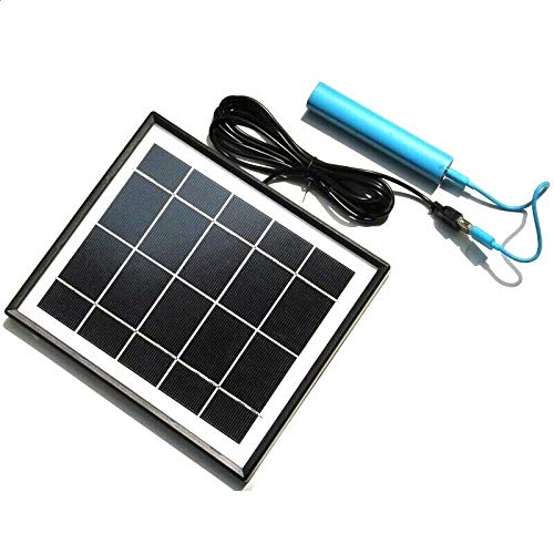 PRAV® 5.5W Solar Phone Charger with USB Output - Portable Mono Solar Panel Power Bank for iPhone, Android, Camping, Hiking & Emergency Power Supply (Beige)