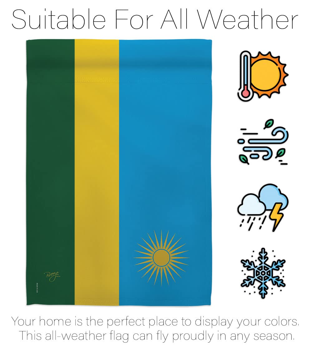Rwanda Garden Flag Set with Stand - Double-Sided Yard Decor for Home & Gifts