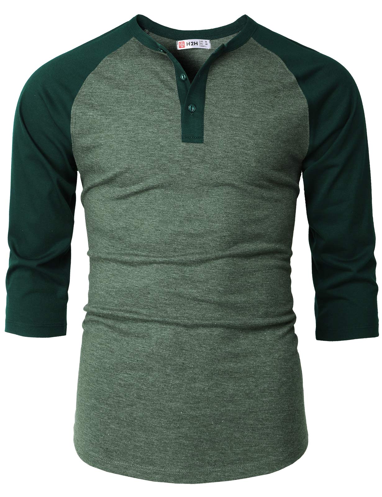 Men's Casual Slim Fit Henley T-Shirts - Raglan Long & 3/4 Sleeve Baseball Jersey Shirts for Everyday Wear, Gym & Outdoor Activities