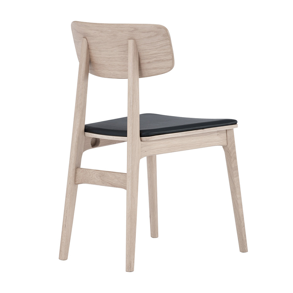 TACY Modern Dining Chair - Natural & Black Wooden Seat - Comfortable Kitchen & Dining Room Furniture for Home & Restaurant Use