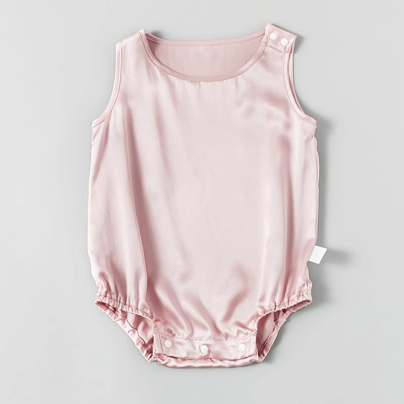 Soft Sleeveless Baby Silk Onesies - Breathable & Comfortable for Newborns & Infants - Perfect for Summer, Playtime & Photo Shoots