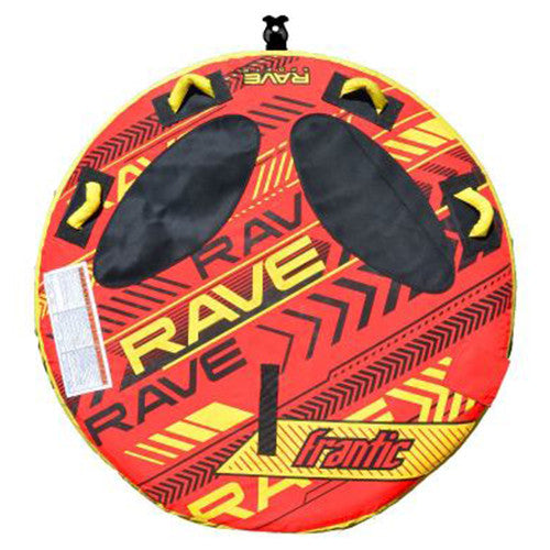 Rave Sports Frantic 2.0 Towable Tube - 2 Person Inflatable Water Tube for Lake & Ocean Fun - Perfect for Summer Boating & Beach Activities
