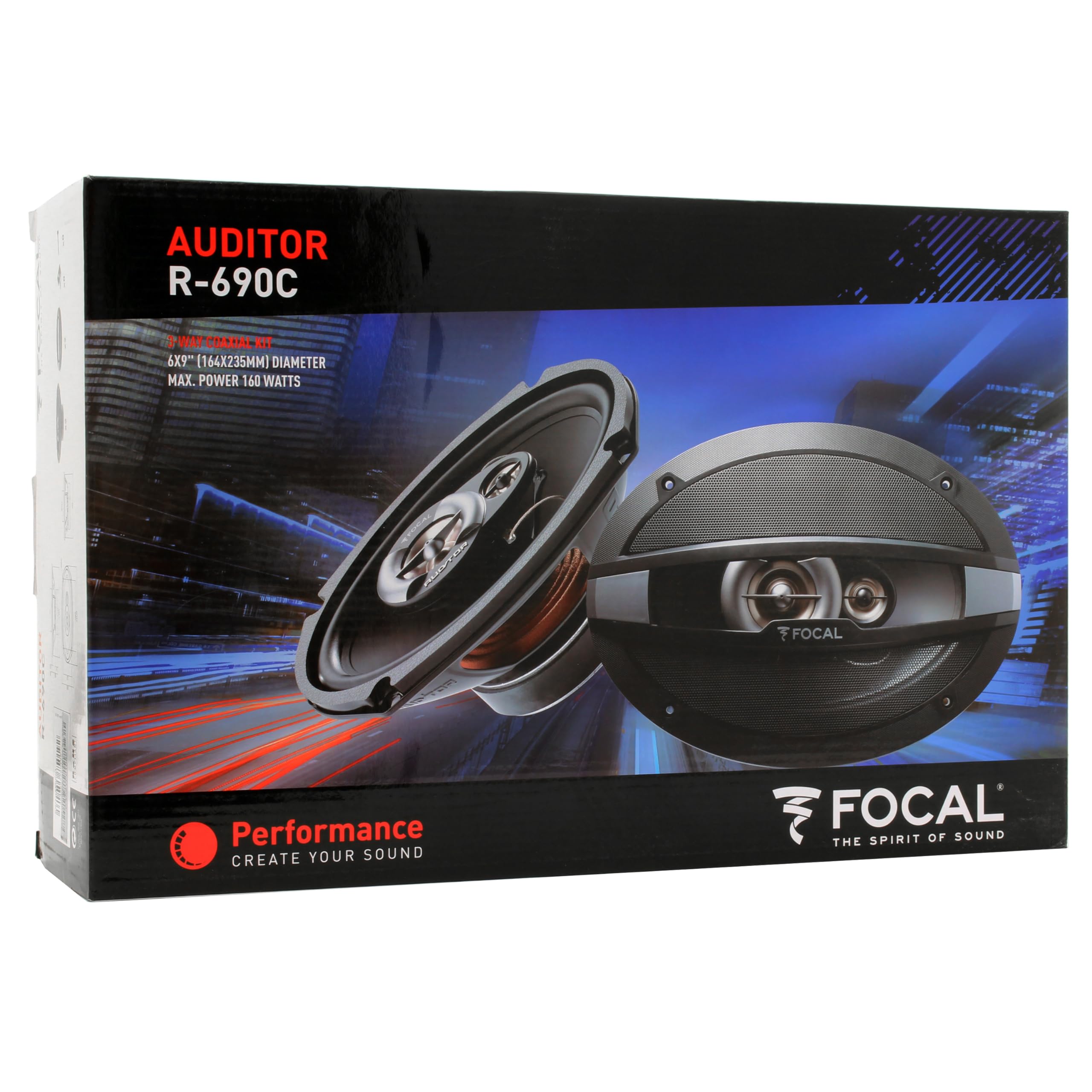Focal R-690C 6x9 Inch 160 Watts RMS 3-Way Coaxial Car Speakers - Premium Sound for Vehicles, Trucks & SUVs - Perfect for Road Trips, Commuting & Music Lovers