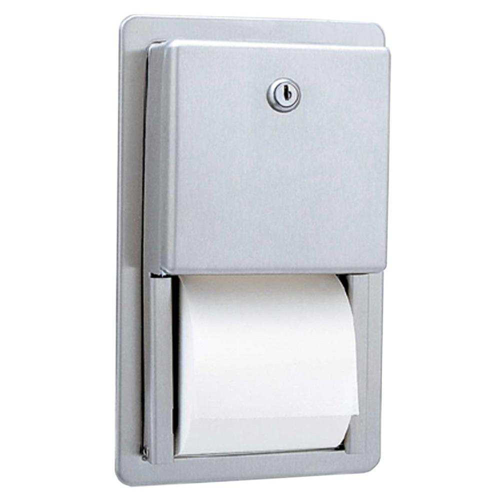 Bobrick B3888 ClassicSeries Recessed Toilet Paper Dispenser - Multi Roll, Satin Finish for Commercial & Public Restrooms