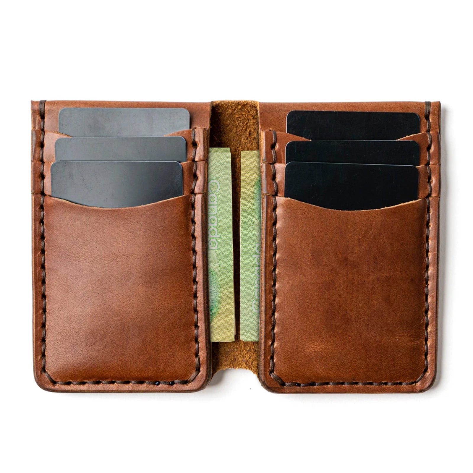 Premium Genuine Leather Vertical Wallet for Men - Slim RFID Blocking Bifold Credit Card Holder - Perfect for Business, Travel & Everyday Use