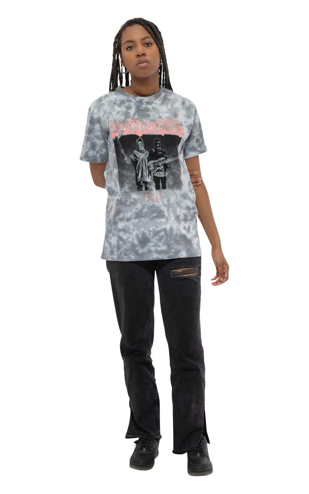 Torch Bearers Band Logo T-Shirt for Men - White & Grey Dye Wash Cotton Tee | Casual Wear, Concert Merch, Rock Music Fan Gift