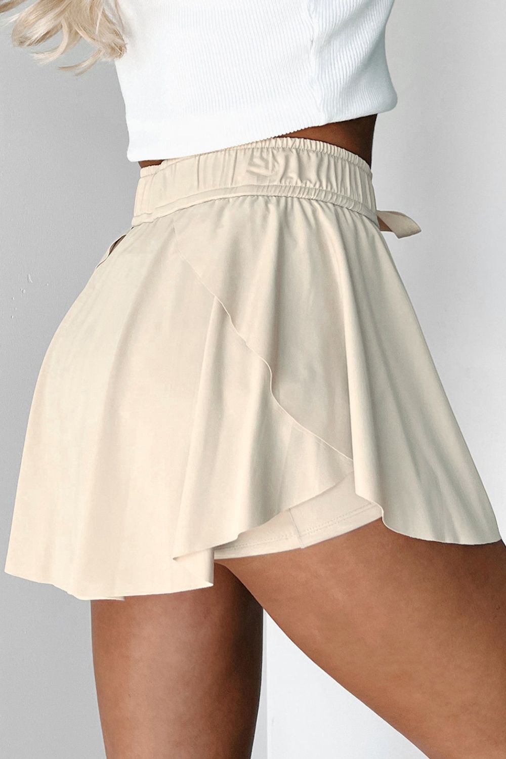 High Waist Lined Active Skorts with Drawstring - Women's Athletic Tennis Golf Skirt Shorts for Sports & Casual Wear