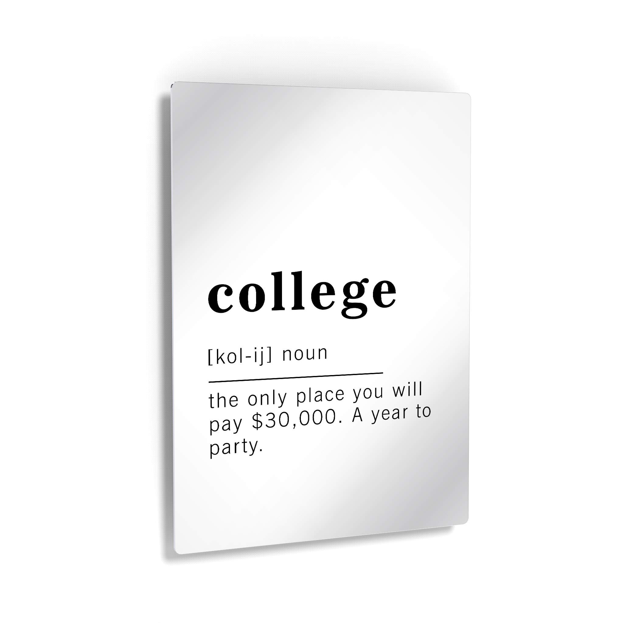Funny Noun Dictionary Definition College Metal Print - Inspirational Quote Sign for Office, Living Room, Bedroom & Bathroom - Ready to Hang Wall Art Home Decor (36x24 Inches, Made in USA) - Perfect for Dorm Rooms, Graduation Gifts & College Student Decor