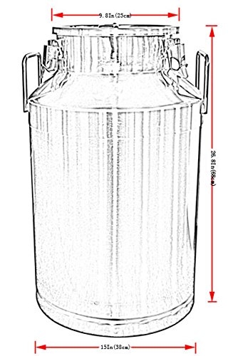 INTBUYING 60L/15.8 Gallon 304 Stainless Steel Milk Can with Silicone Sealed Lid - Food Grade Container for Milk, Honey, Juice & Oil Storage - Perfect for Dairy Farms, Commercial Kitchens & Home Brewing