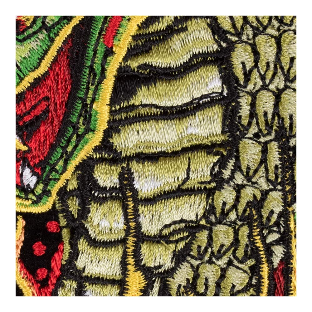 Cobra Head Flames Iron On Patches for Clothing & Jeans - 3.75x5 Inch Medium DIY Sew On Embroidered Patch for Jackets, Bags & Hats - Wild Animal Decorative Patches for Bikers, Rock Fans & Fashion Enthusiasts